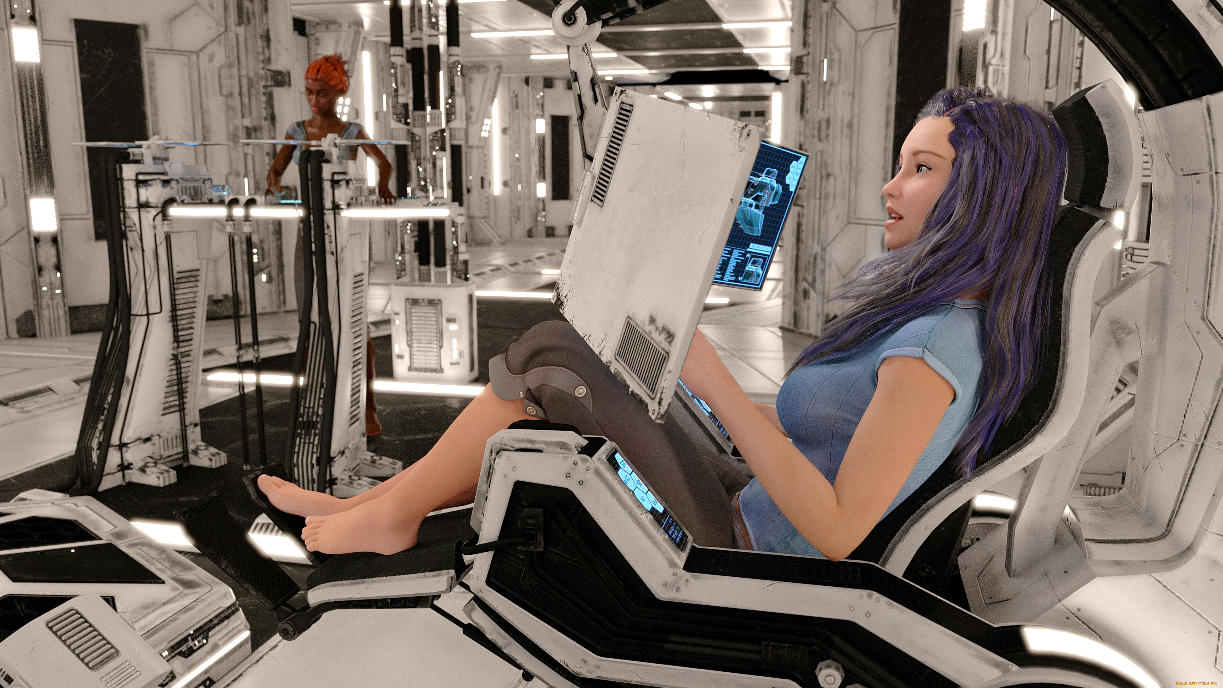 3д, графика, фантазия, , fantasy, фон, взгляд, девушка