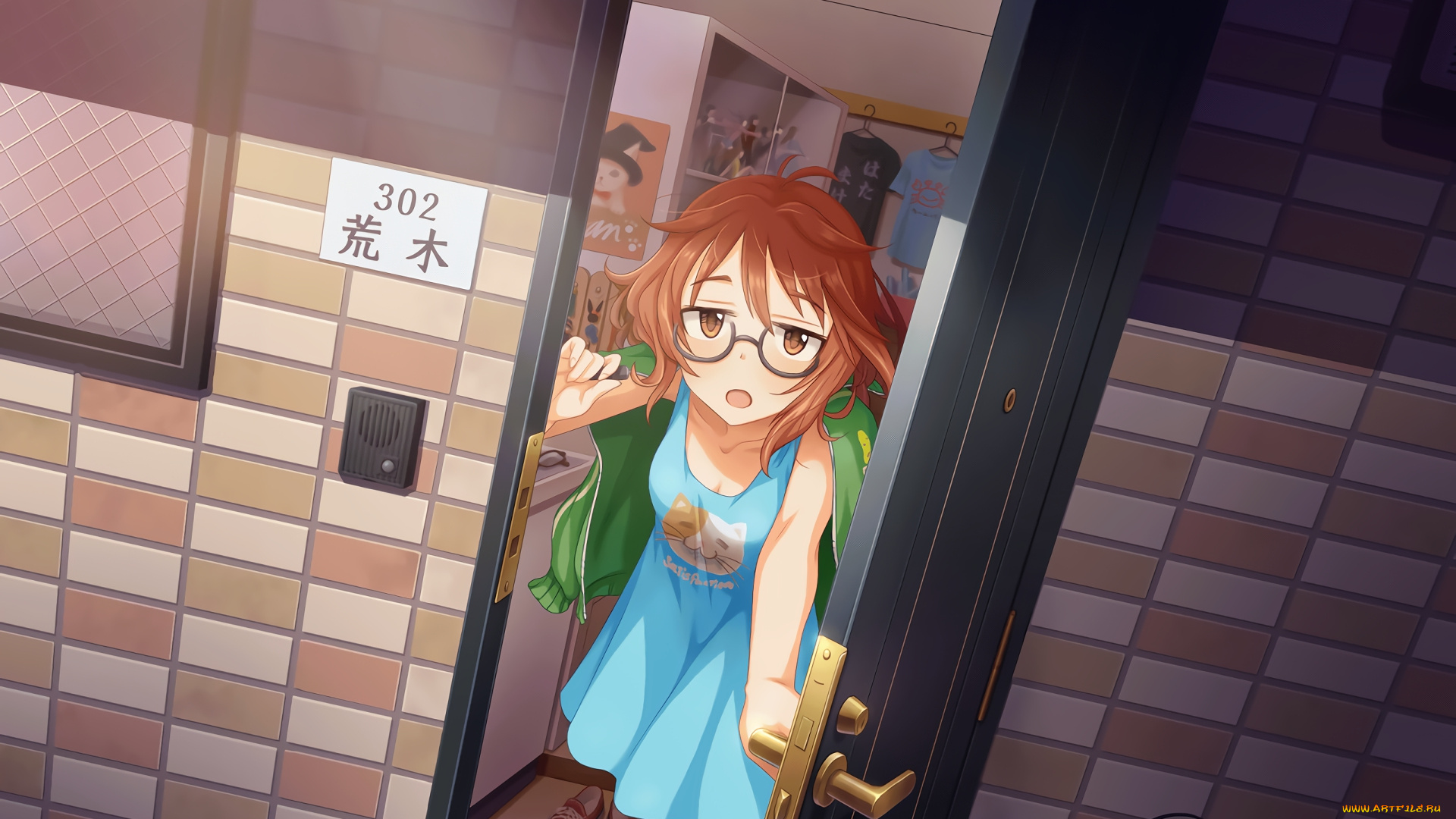 аниме, idolm@ster, девушка, взгляд, фон