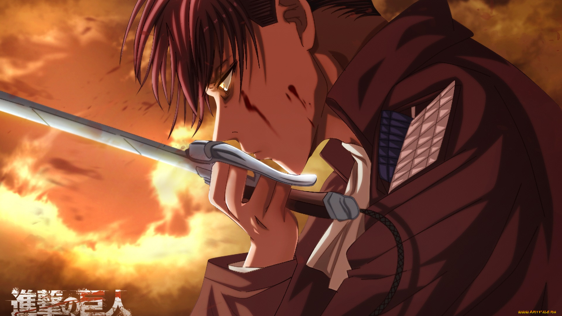 аниме, shingeki, no, kyojin, атака, титанов