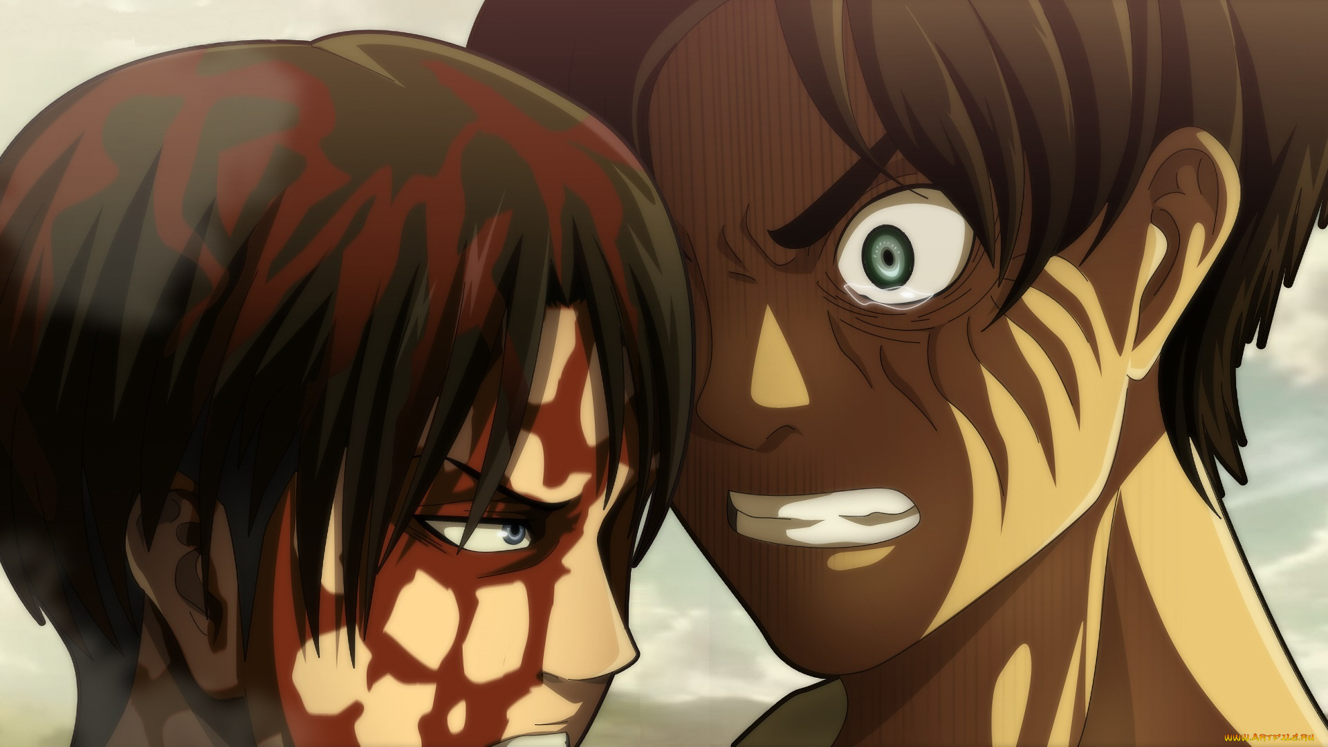 аниме, shingeki, no, kyojin, атака, титанов