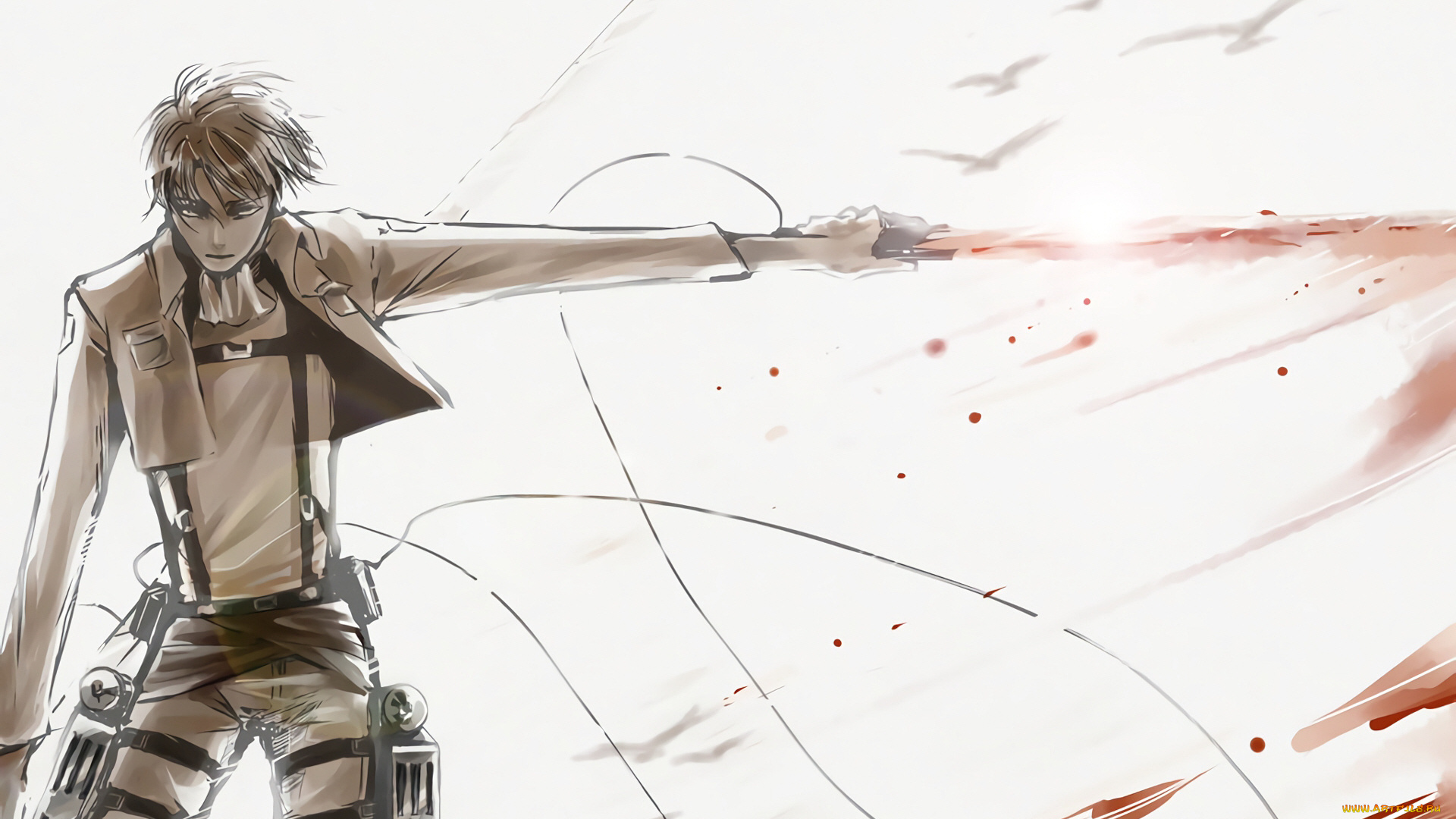 аниме, shingeki, no, kyojin, атака, титанов