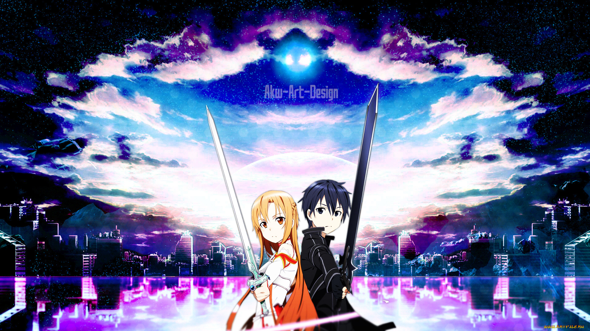 аниме, sword, art, online, кирито