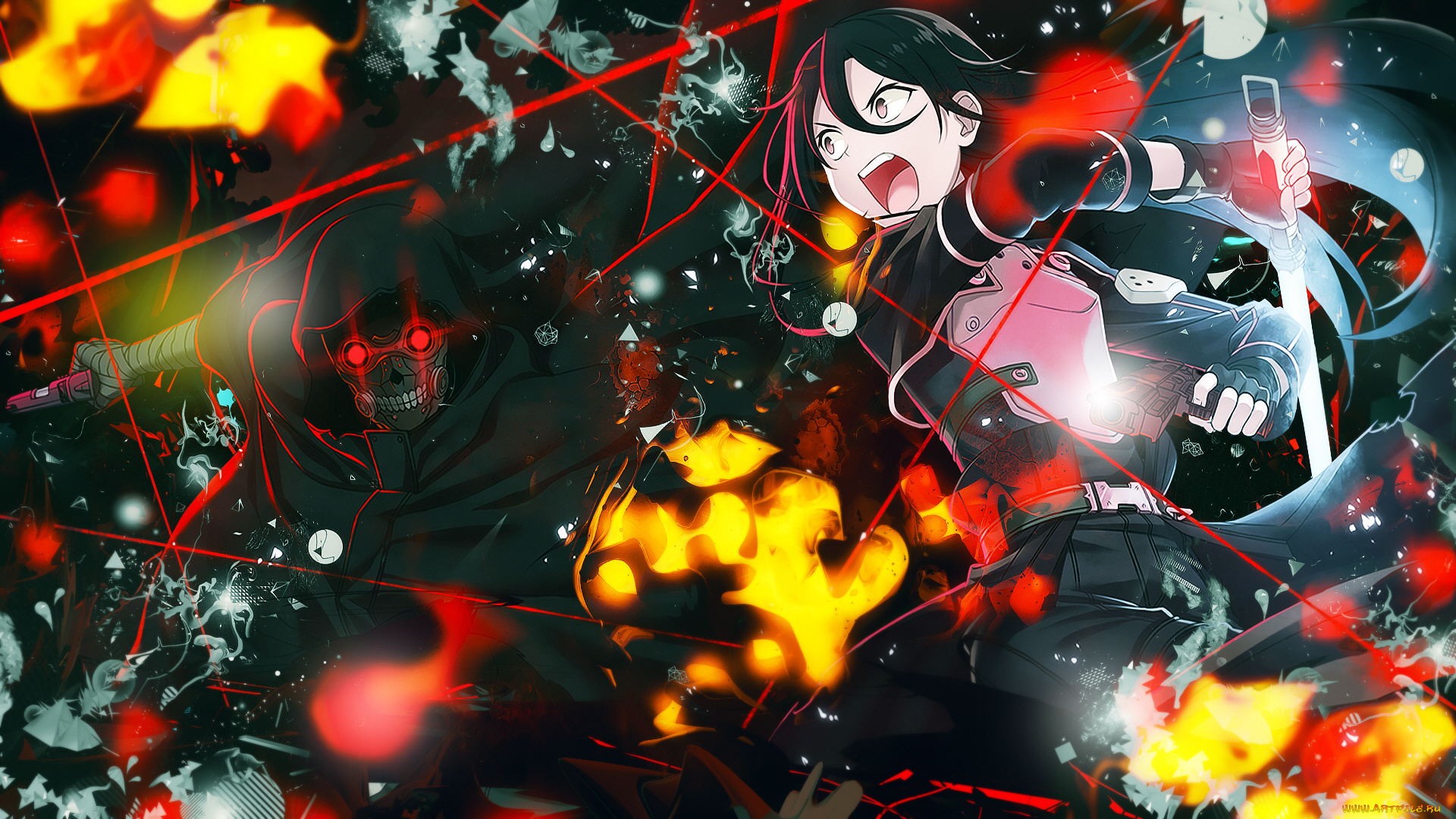 аниме, sword, art, online, кирито