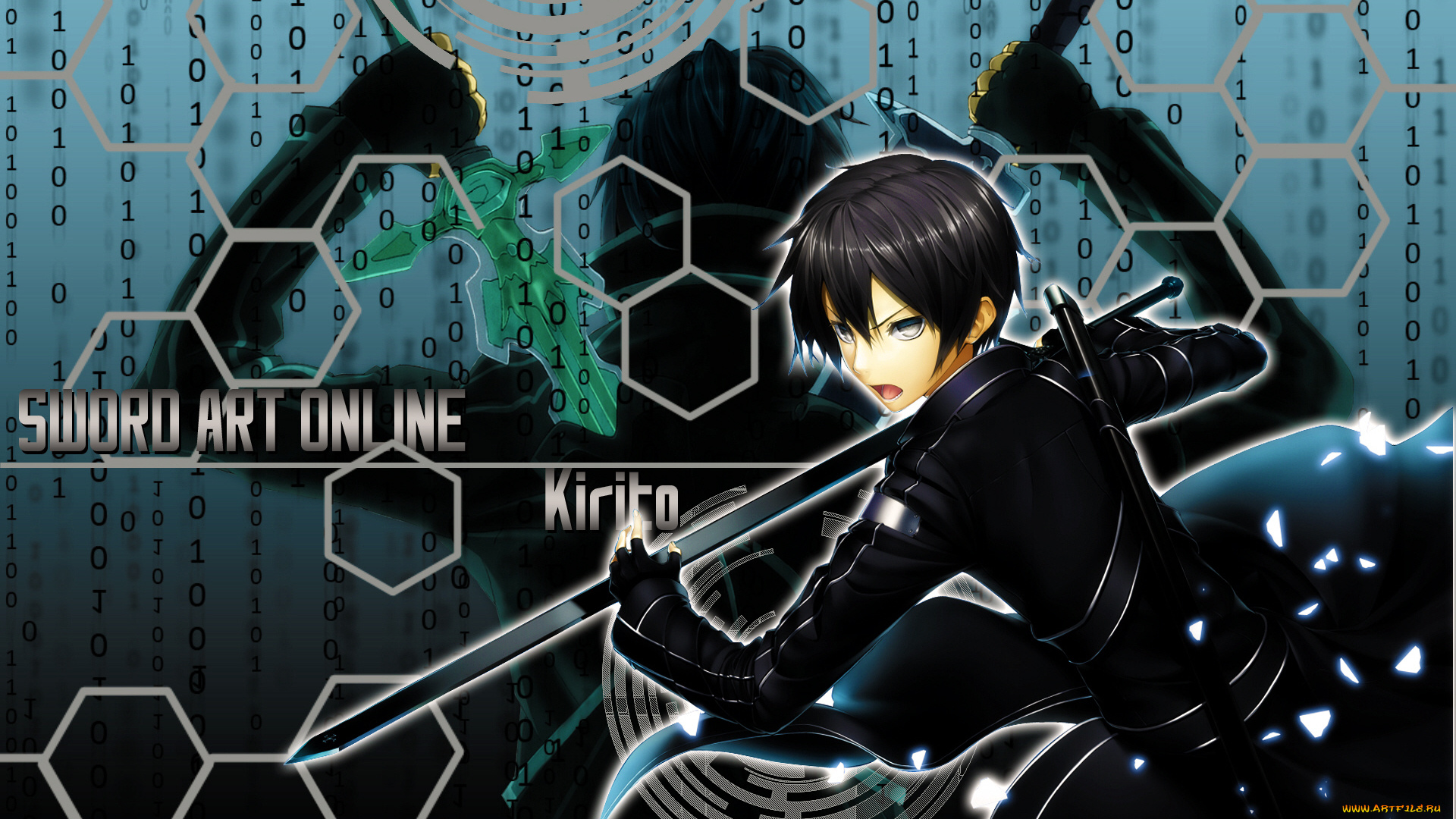 аниме, sword, art, online, кирито