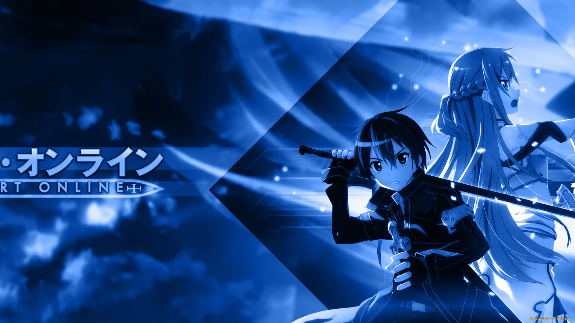 аниме, sword, art, online, кирито, асуна