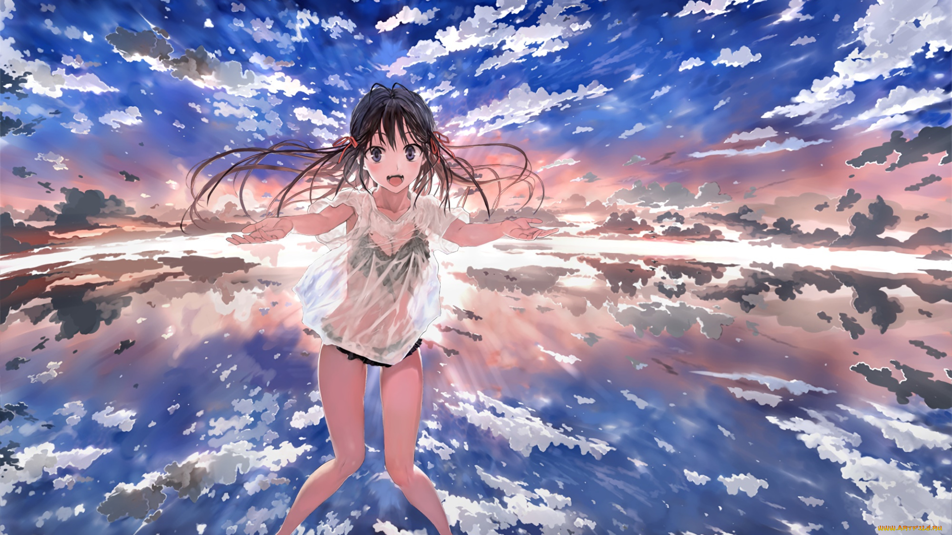 аниме, unknown, , другое, фон, девушка, взгляд