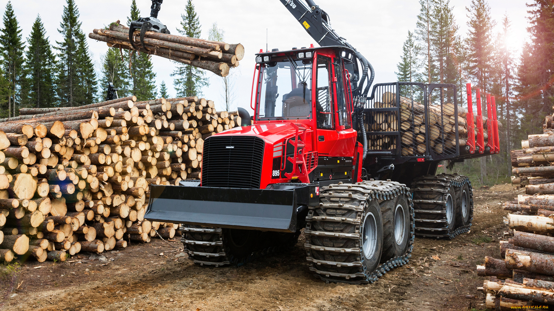 техника, лесоповалочная, техника, komatsu