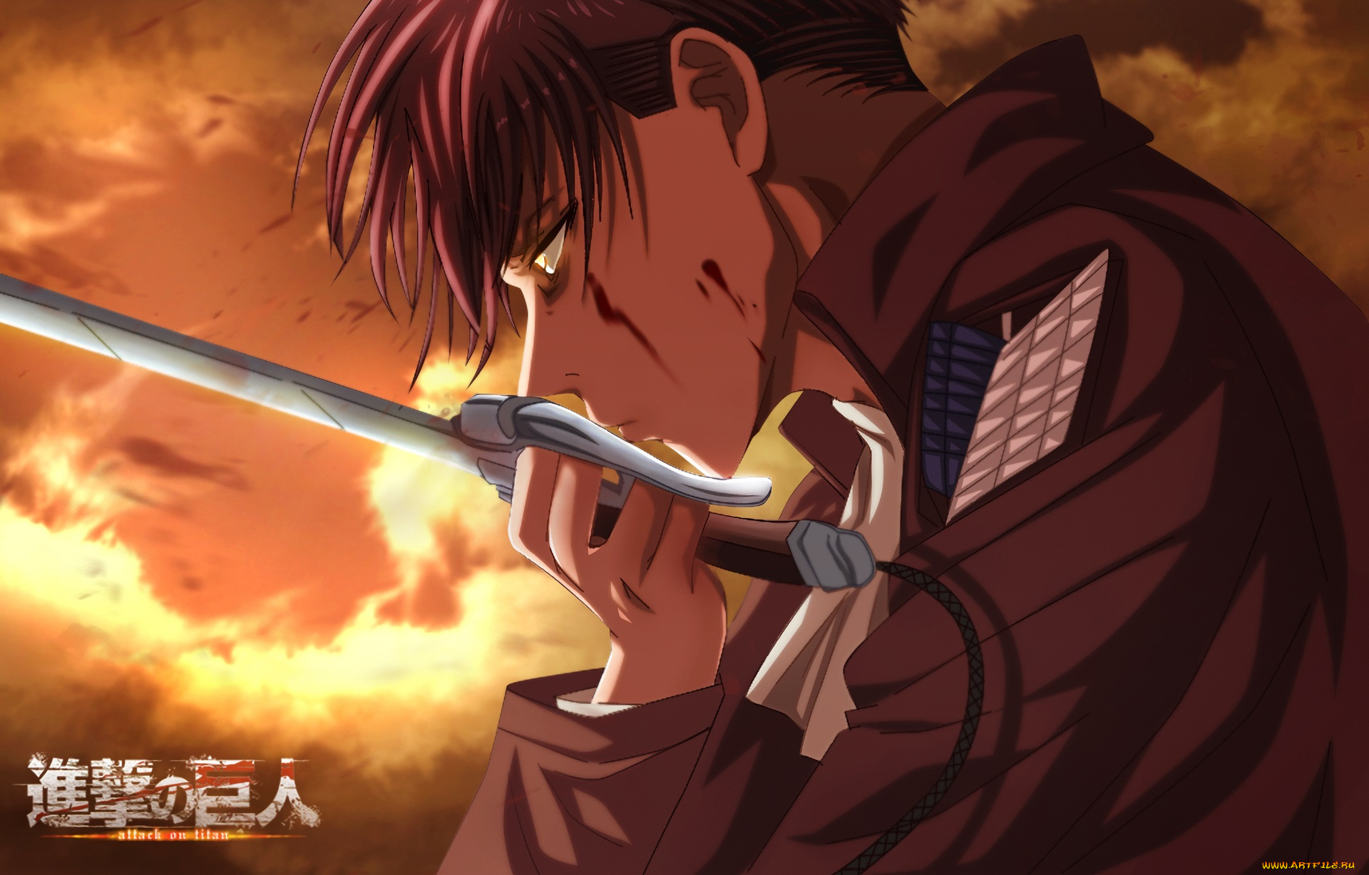 аниме, shingeki, no, kyojin, атака, титанов