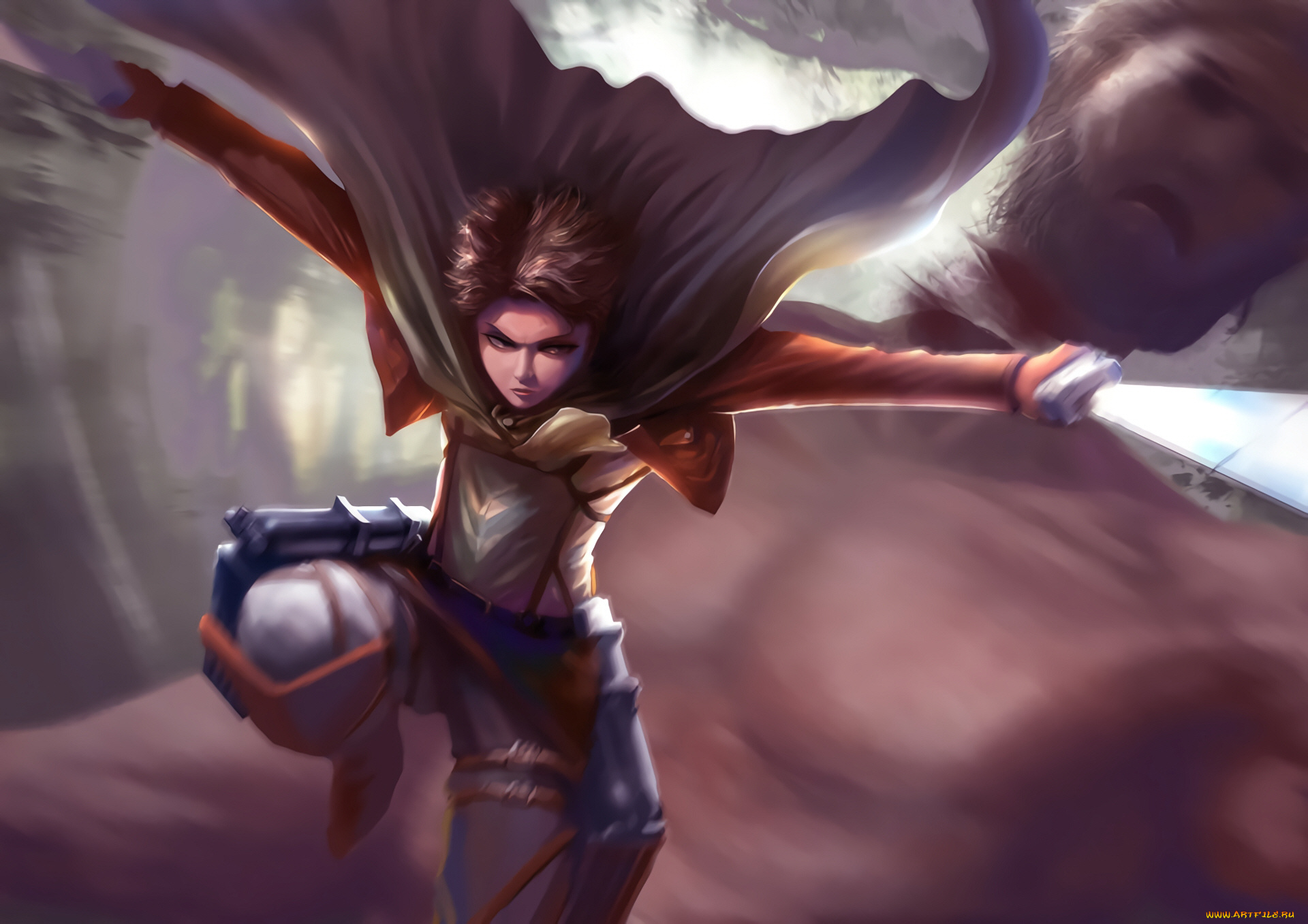 аниме, shingeki, no, kyojin, атака, титанов