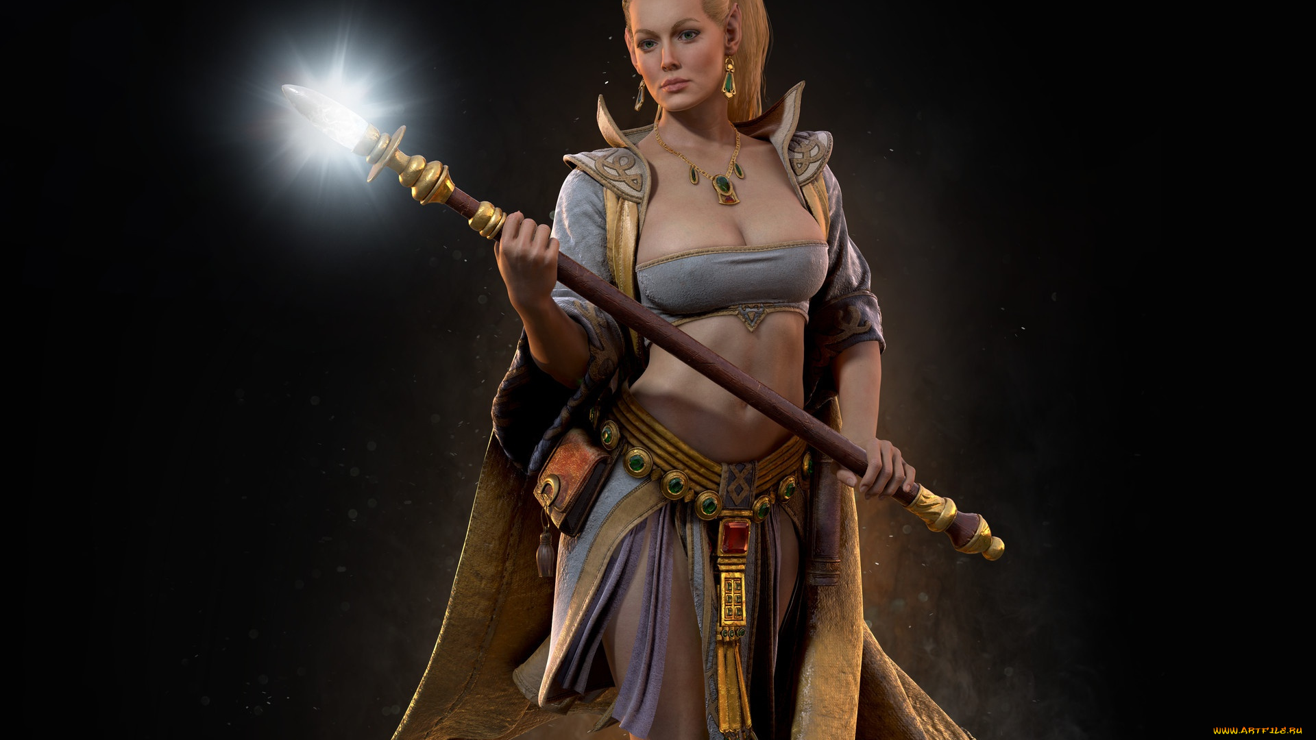 3д, графика, фантазия, , fantasy, женщина, посох, everquest