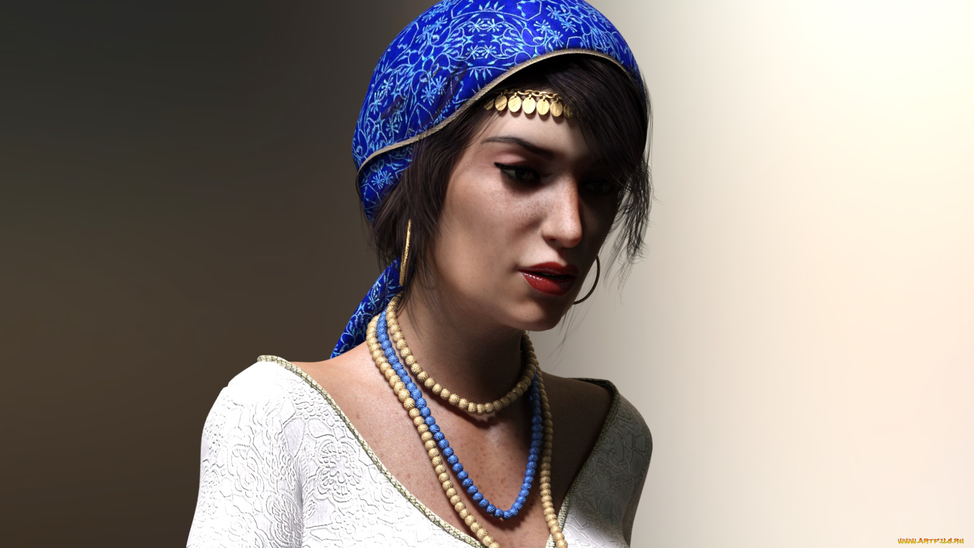 3д, графика, портрет, , portraits, фон, взгляд, девушка