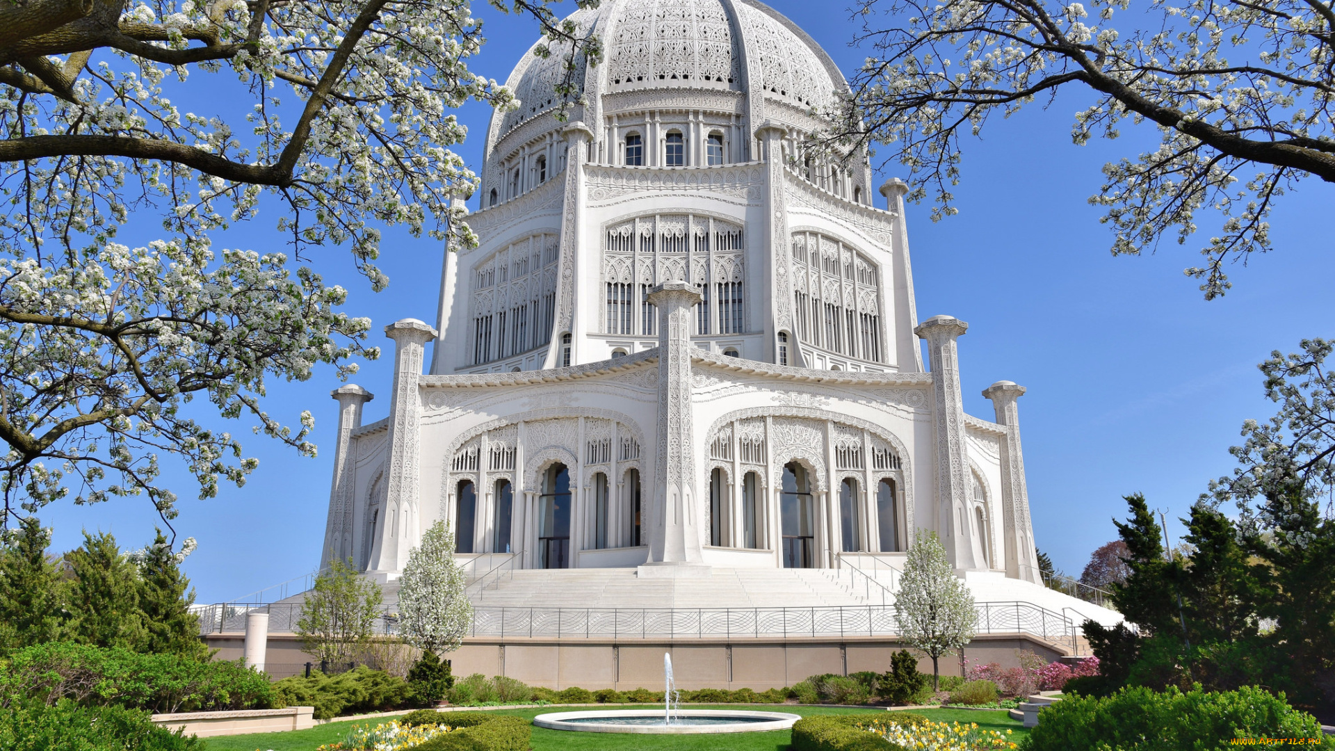 baha`i, house, of, worship, города, Чикаго, , сша, простор