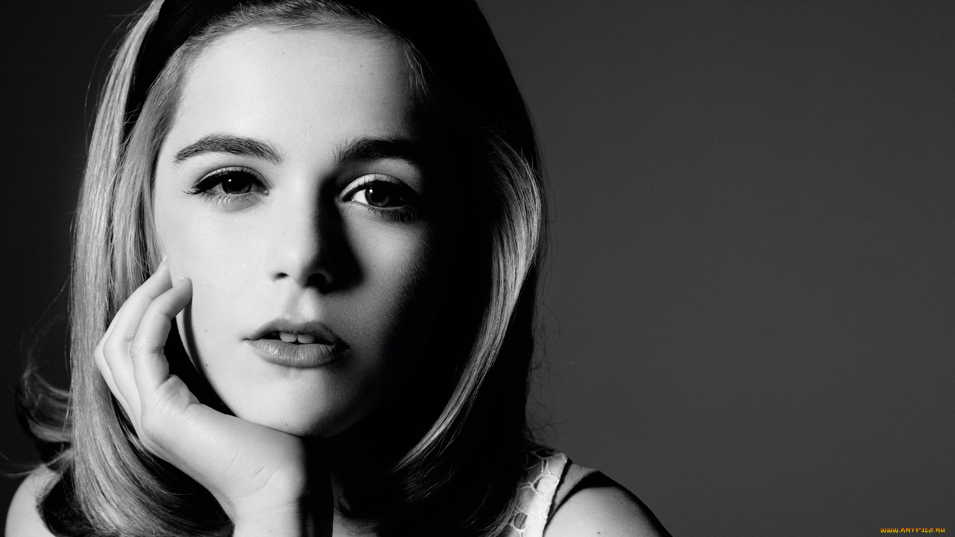 девушки, kiernan, shipka, актриса, лицо, блондинка, черно-белая