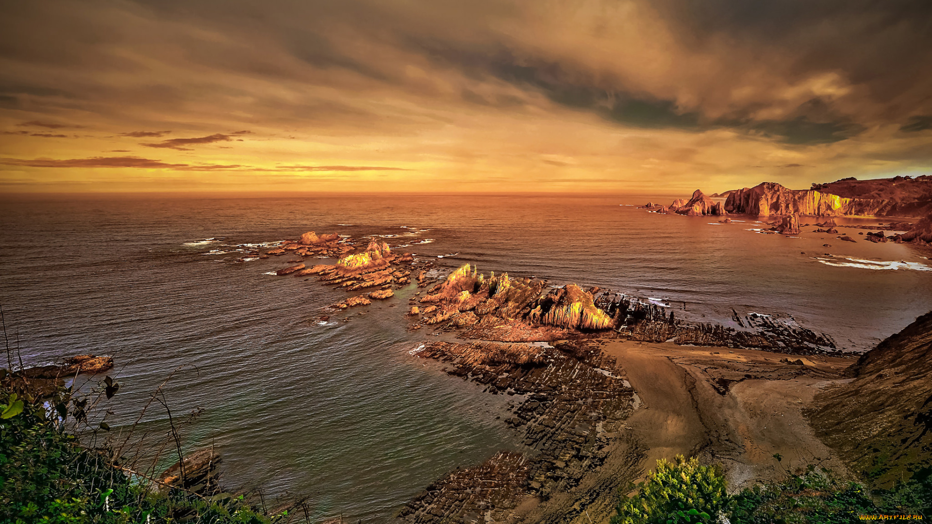 природа, побережье, простор