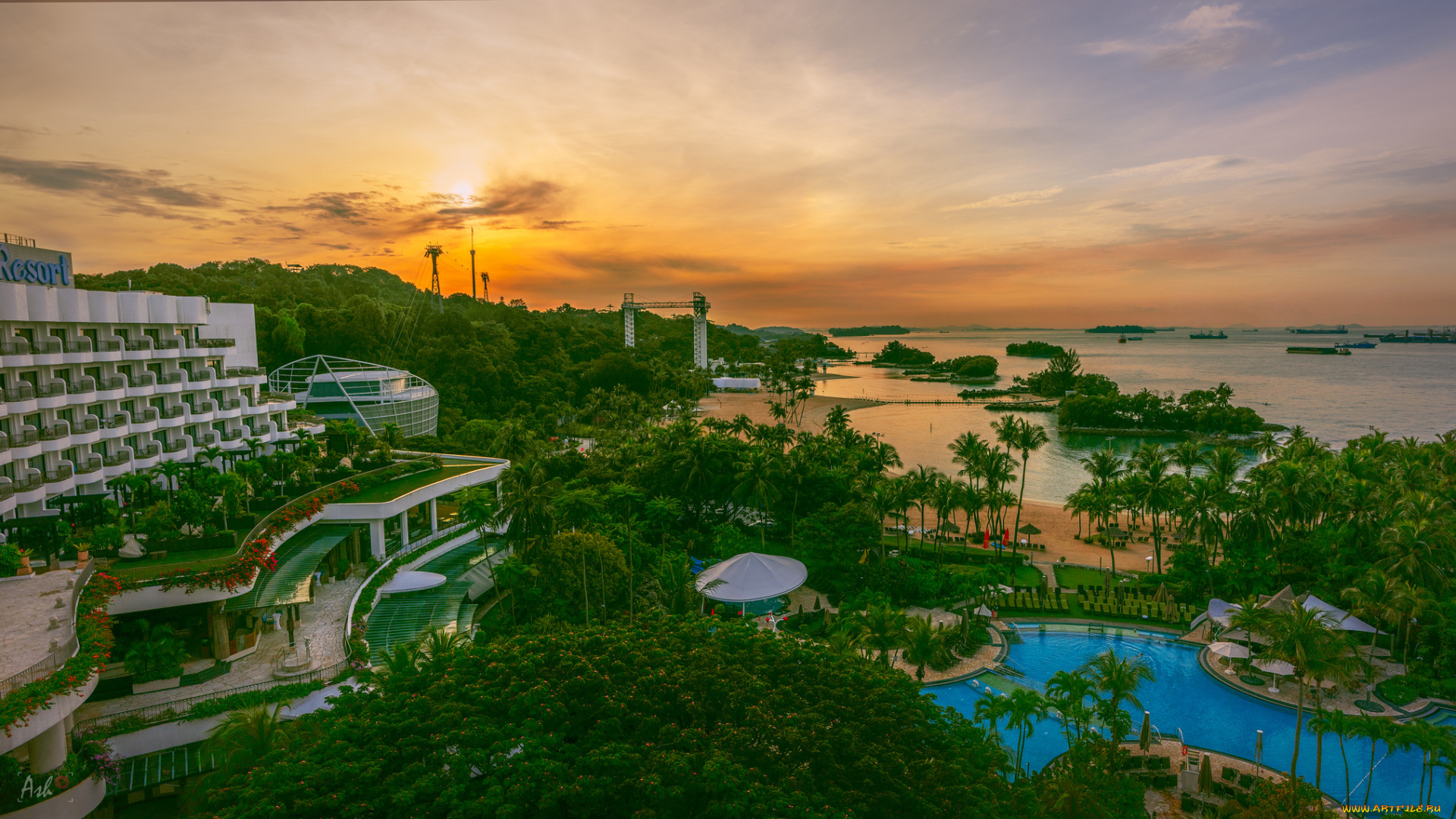 sentosa, island, города, -, пейзажи, простор