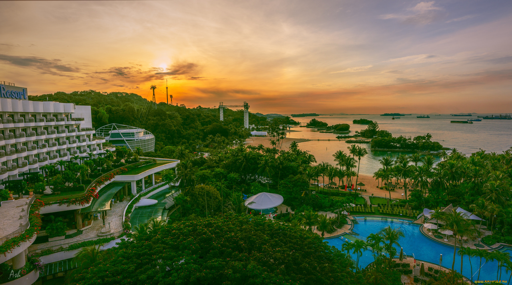 sentosa, island, города, -, пейзажи, простор