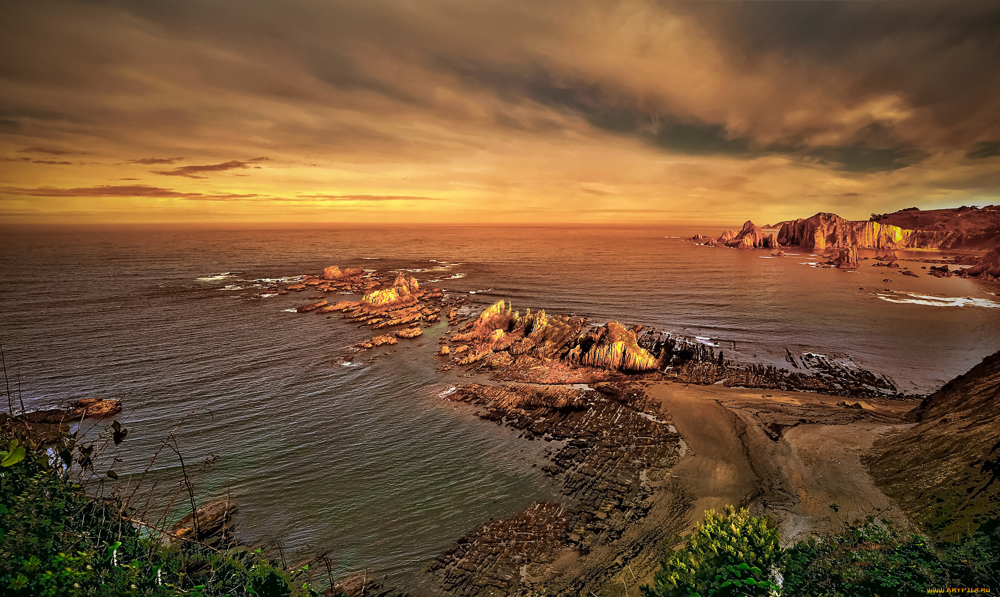 природа, побережье, простор