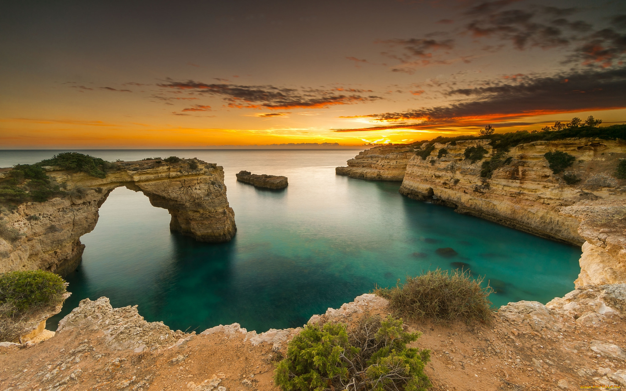 природа, побережье, простор