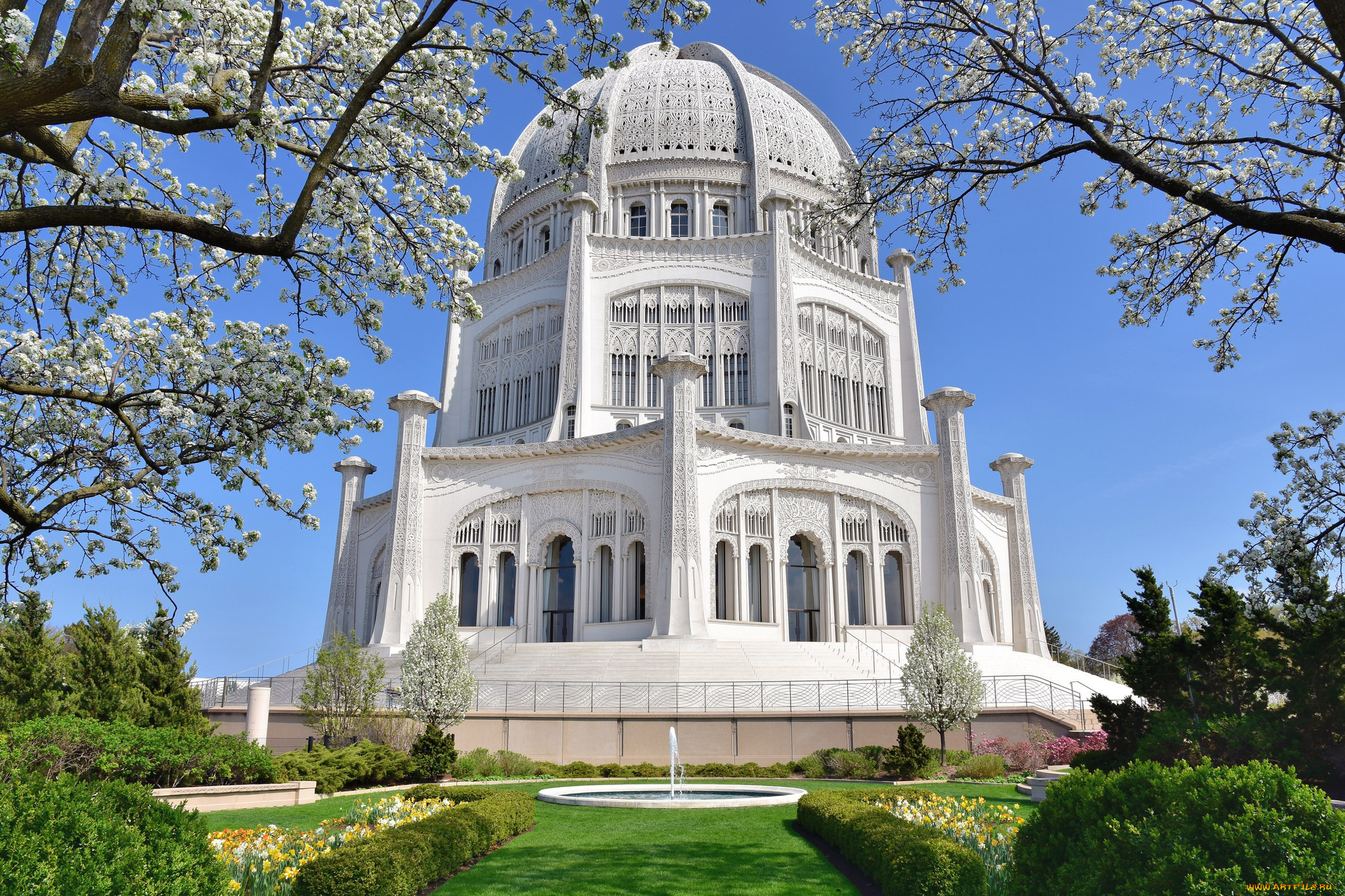 baha`i, house, of, worship, города, Чикаго, , сша, простор