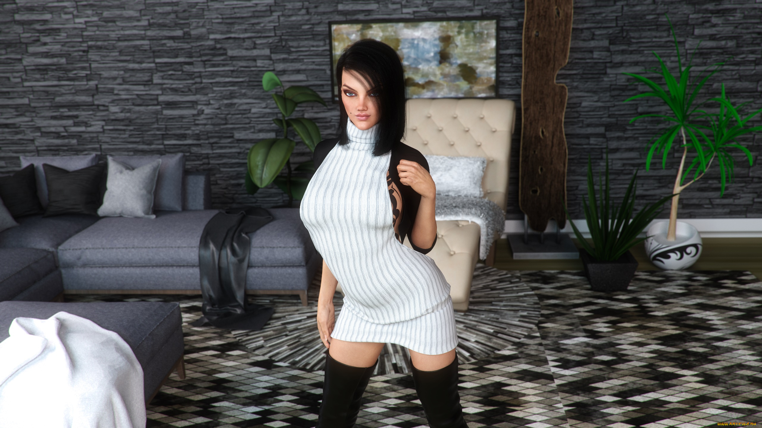 3д, графика, люди, , people, взгляд, фон, девушка