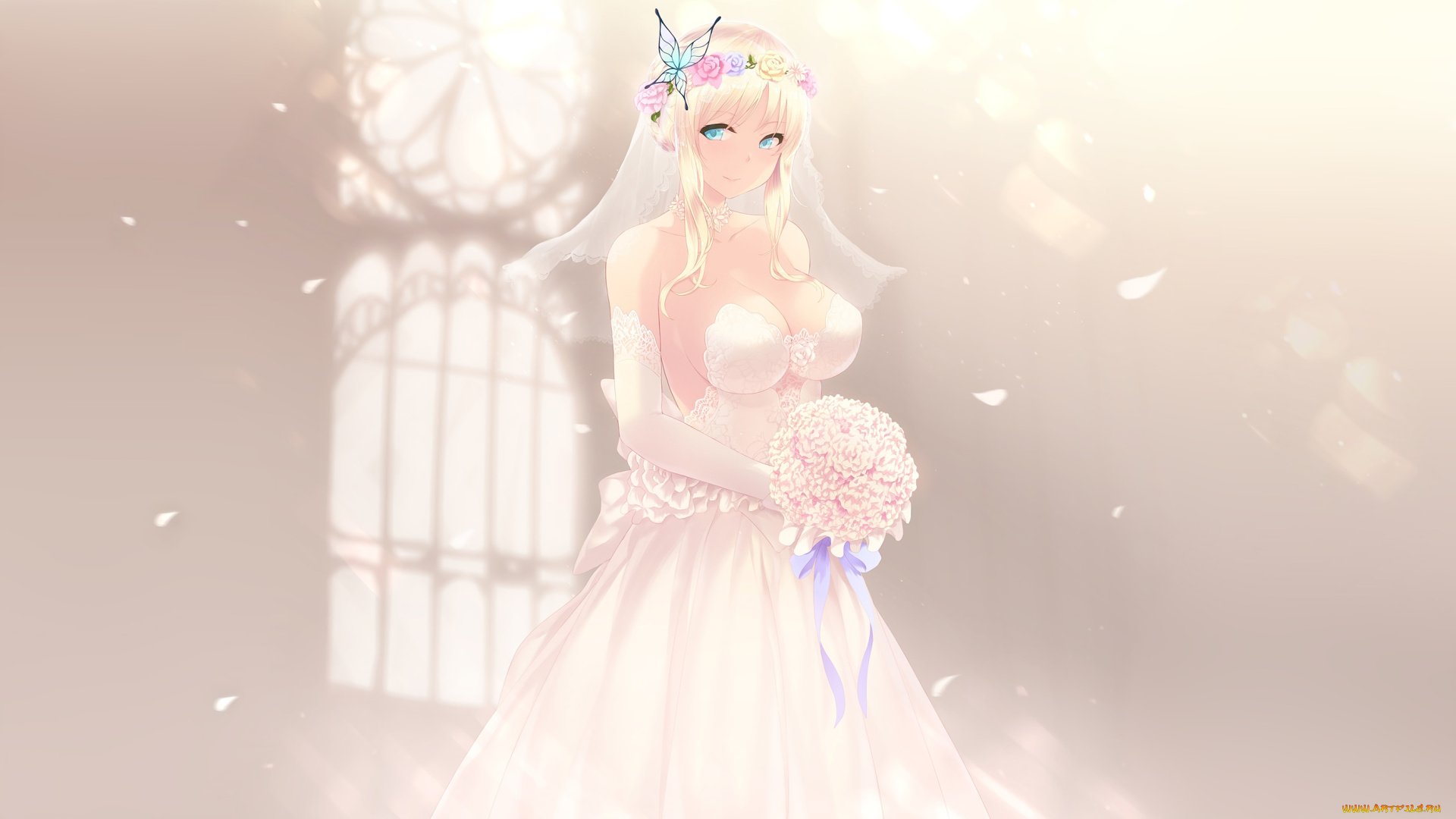 аниме, boku, wa, tomodachi, ga, sukunai, девушка, взгляд, фон