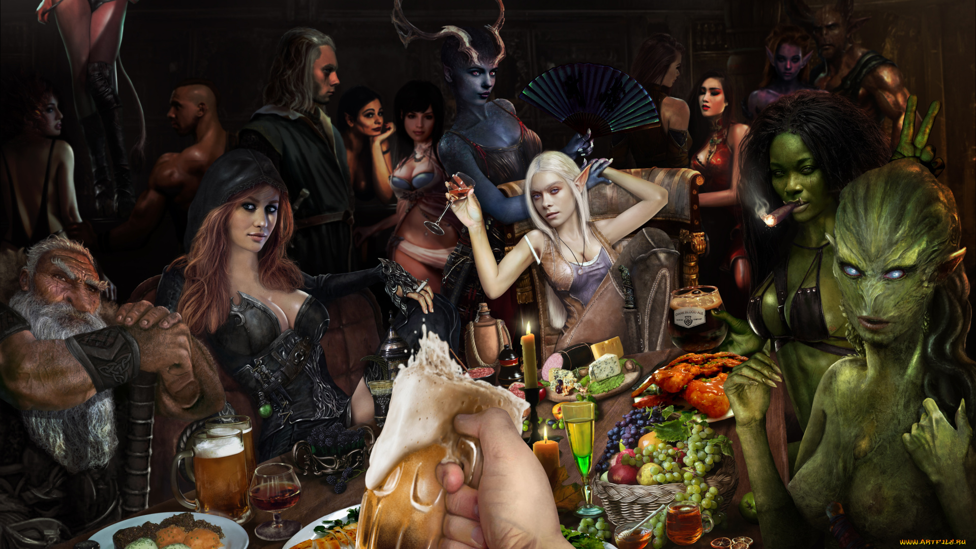разное, cosplay, , косплей, еда, стол, одежда, взгляд, фон, существа, мужчины, девушки