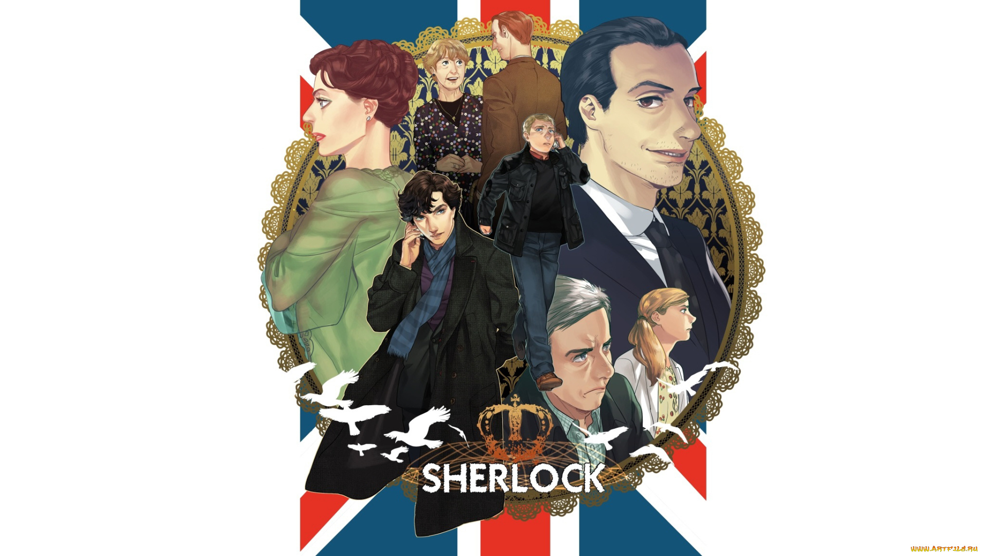 sherlock, bbc, рисованное, кино, sherlock, bbc