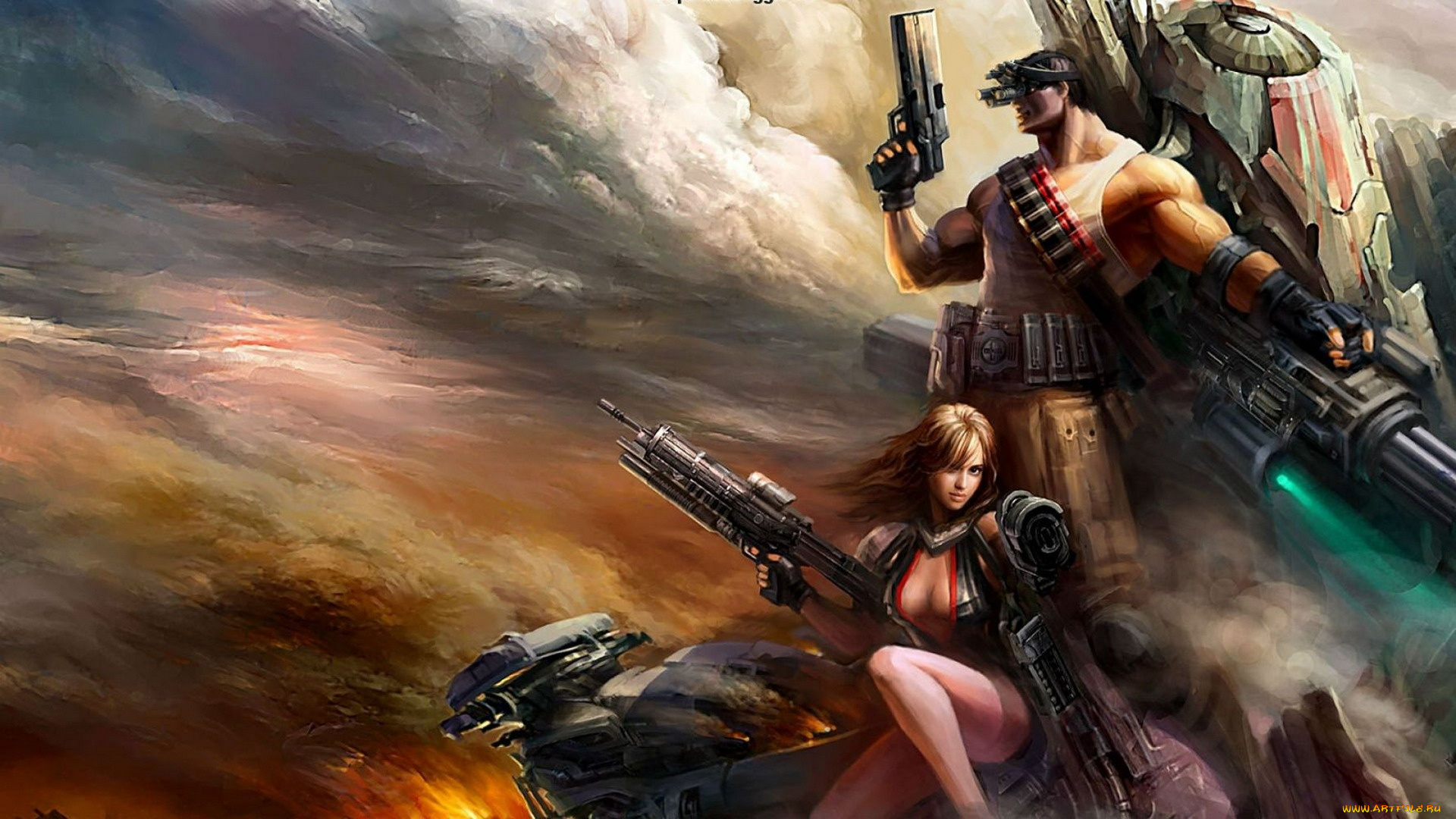 видео, игры, 2029, online, скалы, оружие, девушка, парень