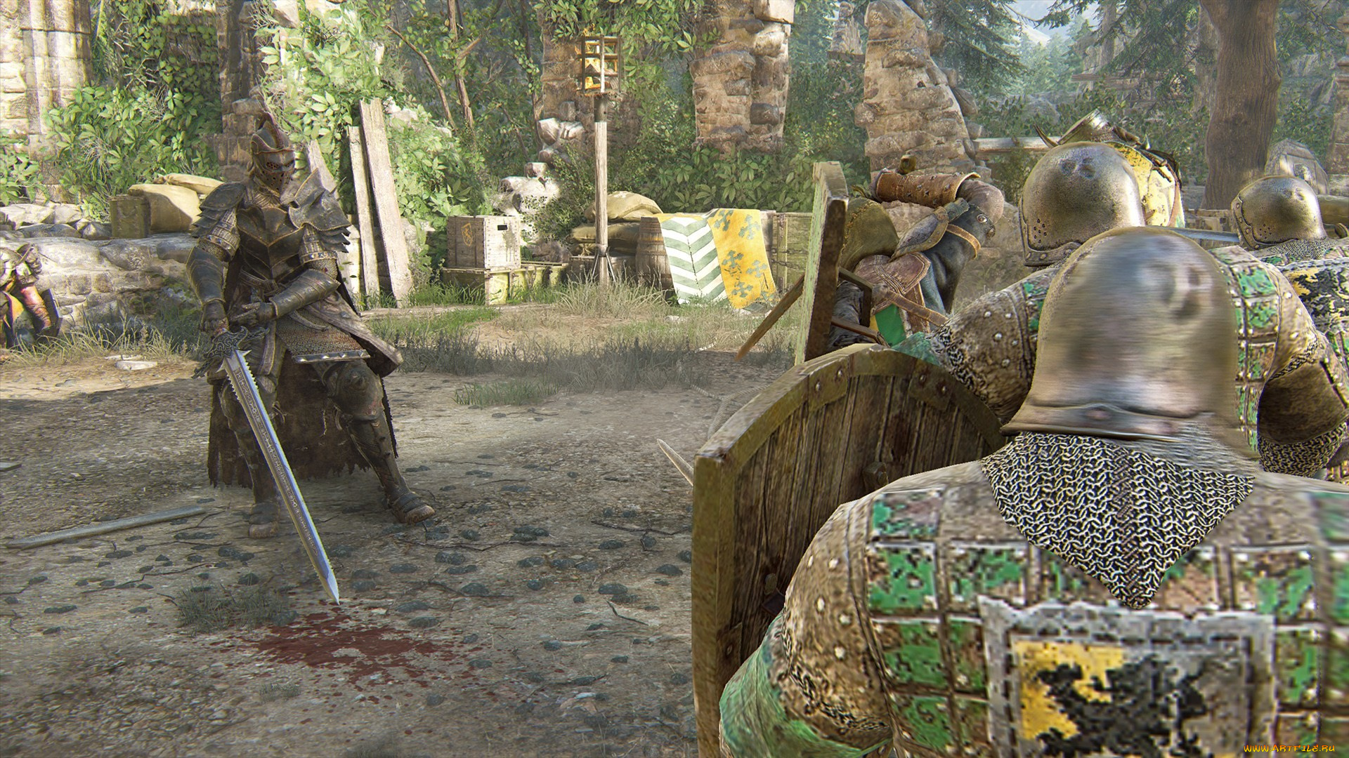 видео, игры, for, honor, площадка, оружие, рыцари