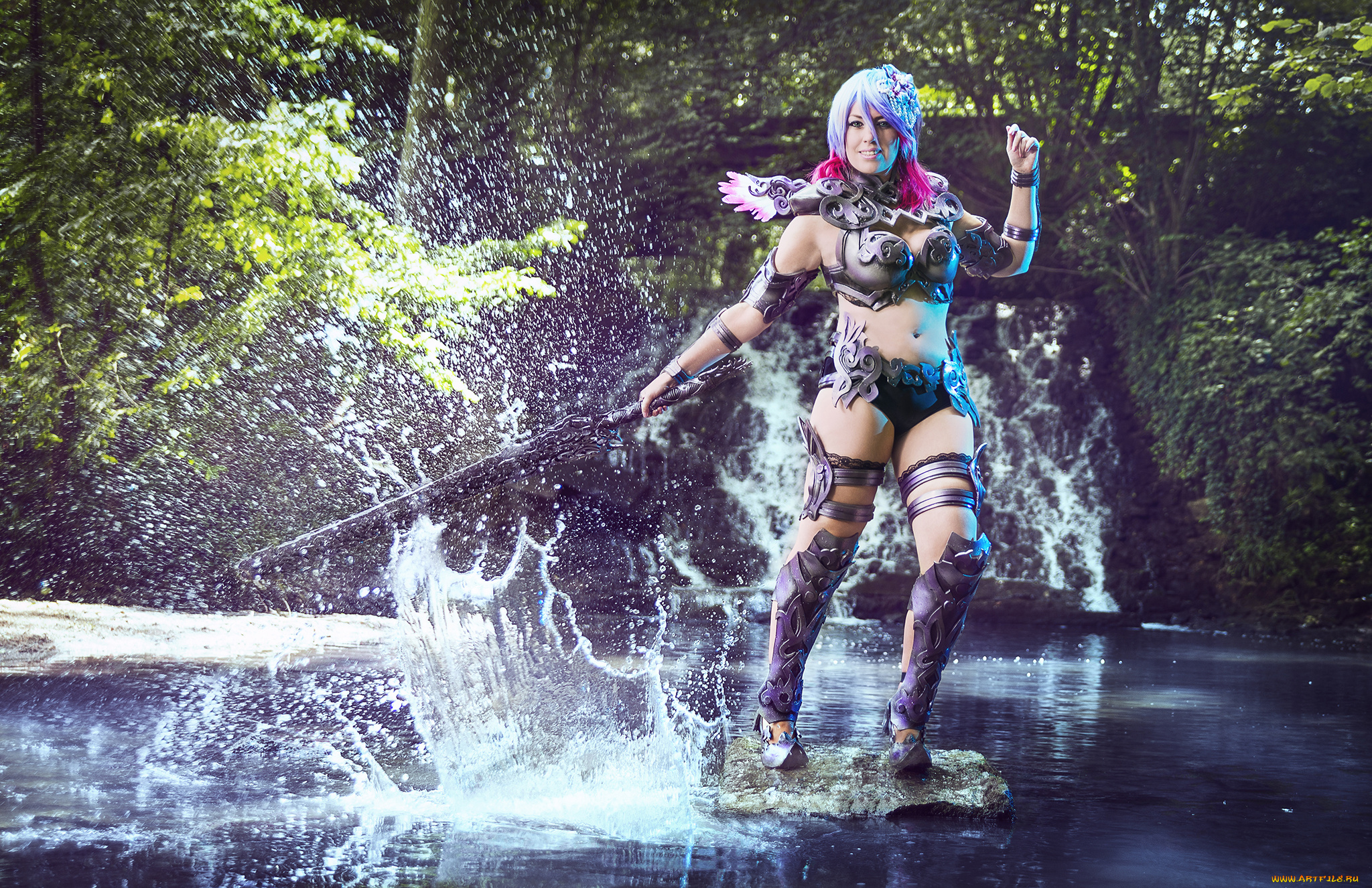 разное, cosplay, , косплей, улыбка, меч, униформа, взгляд, фон, девушка