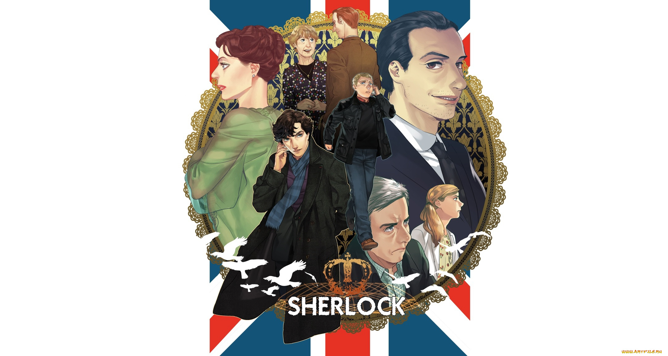 sherlock, bbc, рисованное, кино, sherlock, bbc