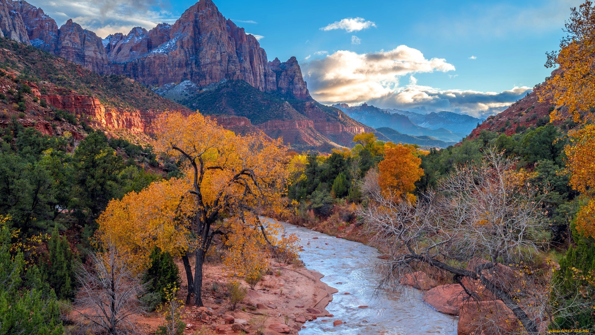 zion, national, park, utah, usa, природа, реки, озера, zion, national, park
