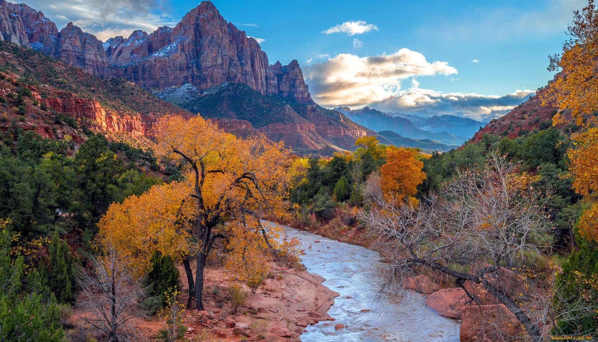 zion, national, park, utah, usa, природа, реки, озера, zion, national, park
