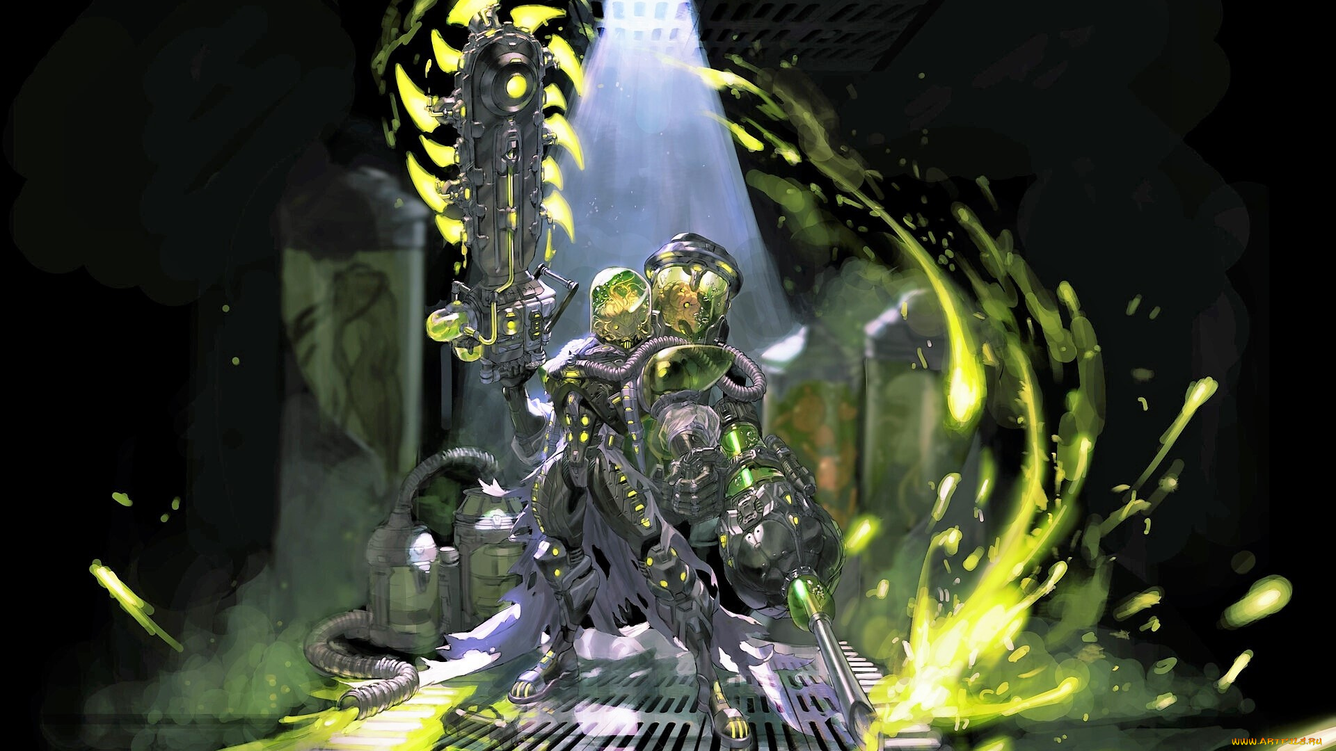 фэнтези, роботы, , киборги, , механизмы, киборг, оружие, кислота