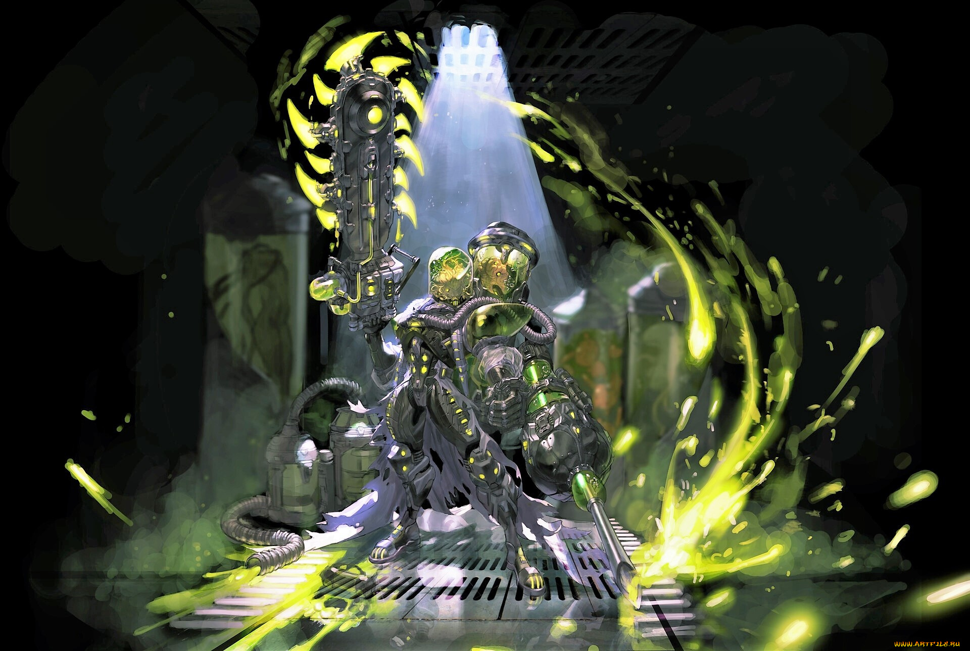 фэнтези, роботы, , киборги, , механизмы, киборг, оружие, кислота