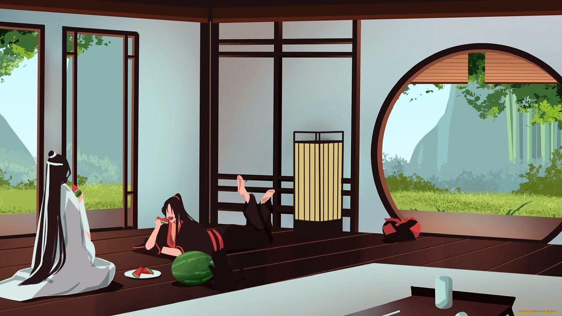 аниме, mo, dao, zu, shi, вэй, усянь, лань, ванцзы, арбуз