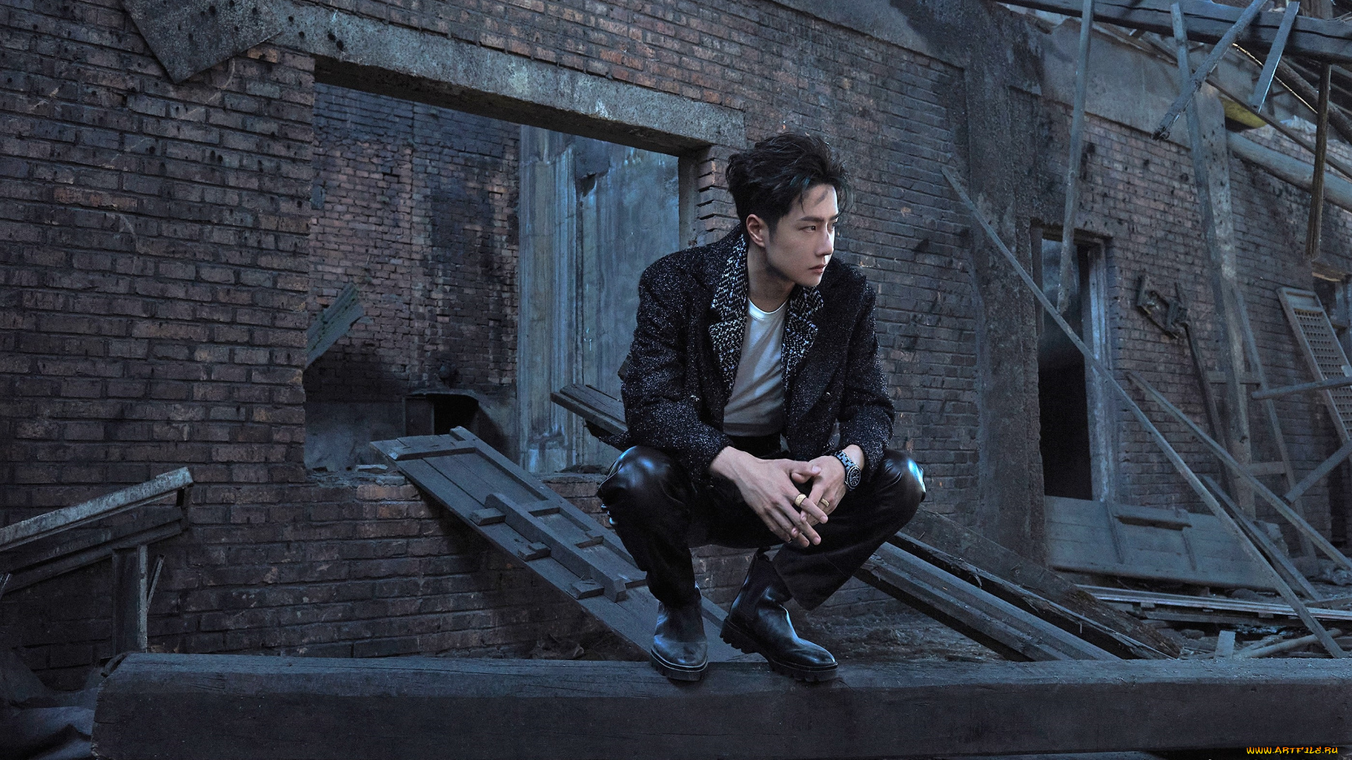 мужчины, wang, yi, bo, актер, певец, танцор, развалины