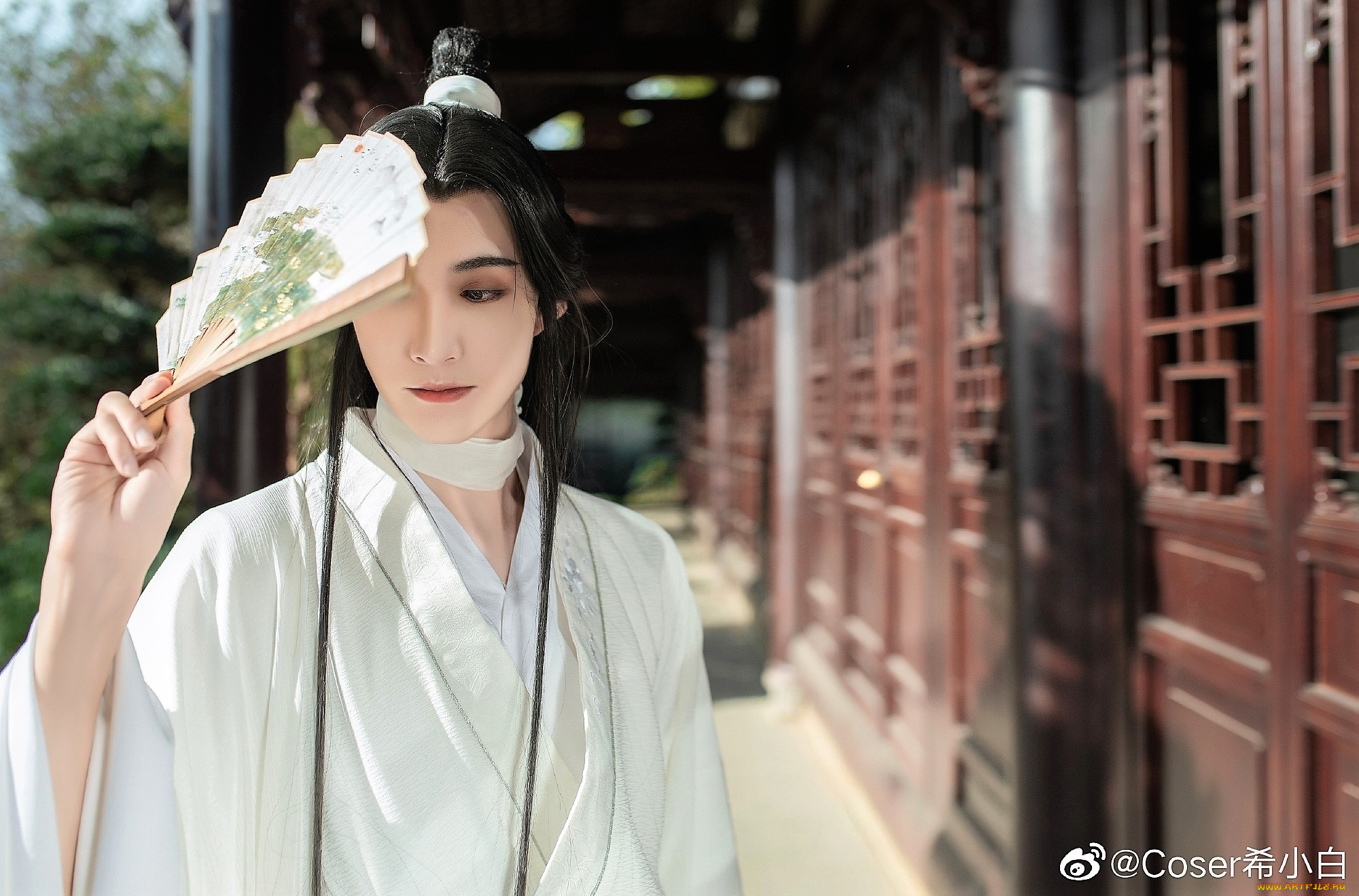 мужчины, -, креатив, , косплей, се, лянь, костюм, веер