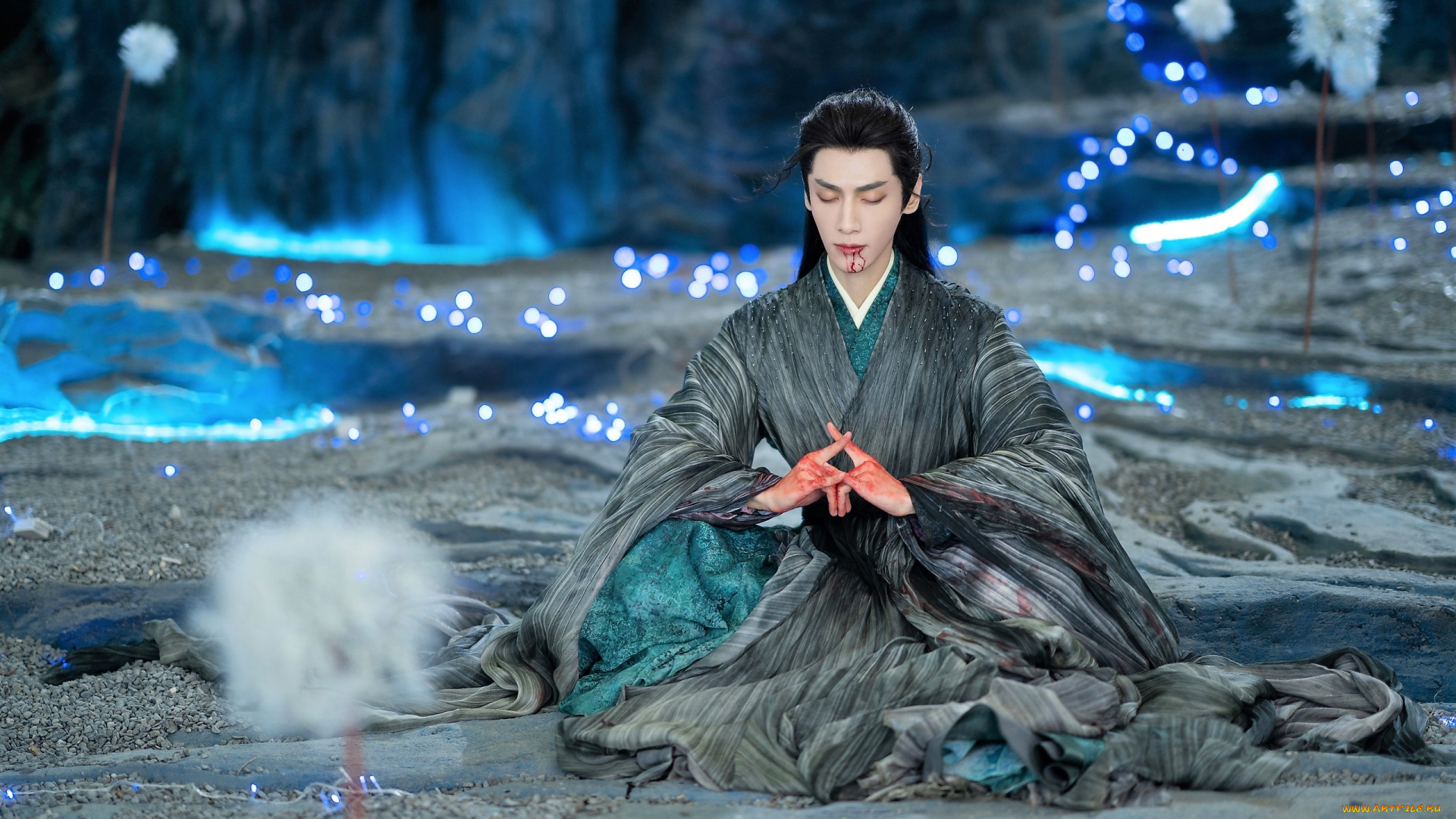 кино, фильмы, till, the, end, of, the, moon, мужчина, кровь, медитация, озеро, пещера