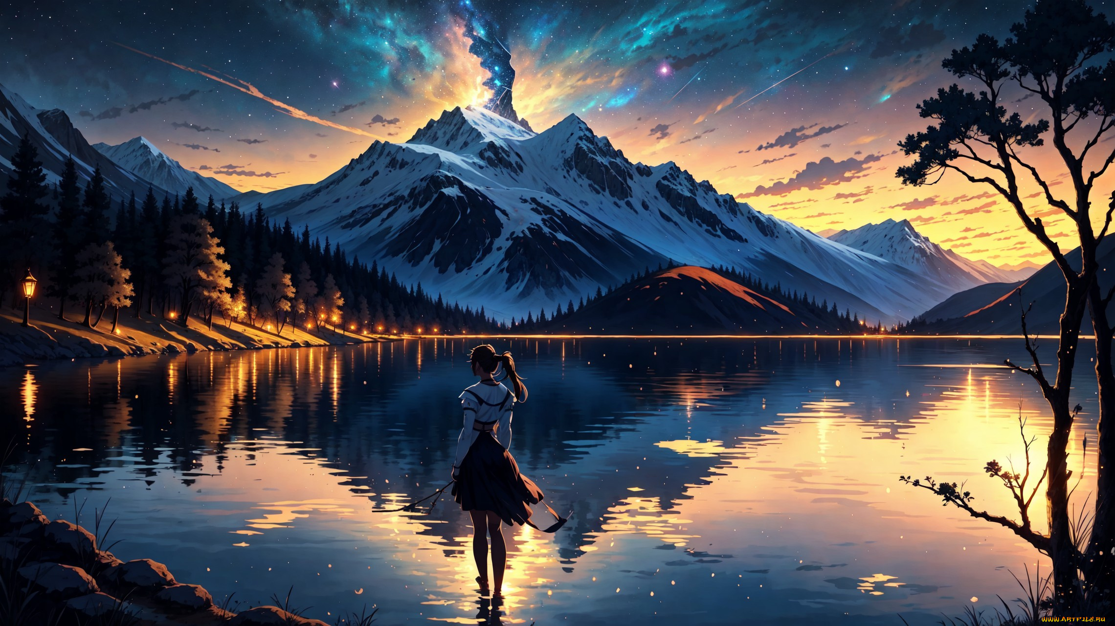 аниме, пейзажи, , природа, нейросети, графика, нейроарт, ai, art, нейронные, сети, рисунки, нейро, искусство