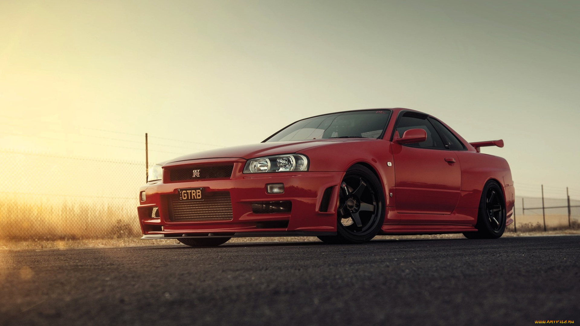 nissan, skyline, автомобили, nissan, datsun, красный, шоссе, закат