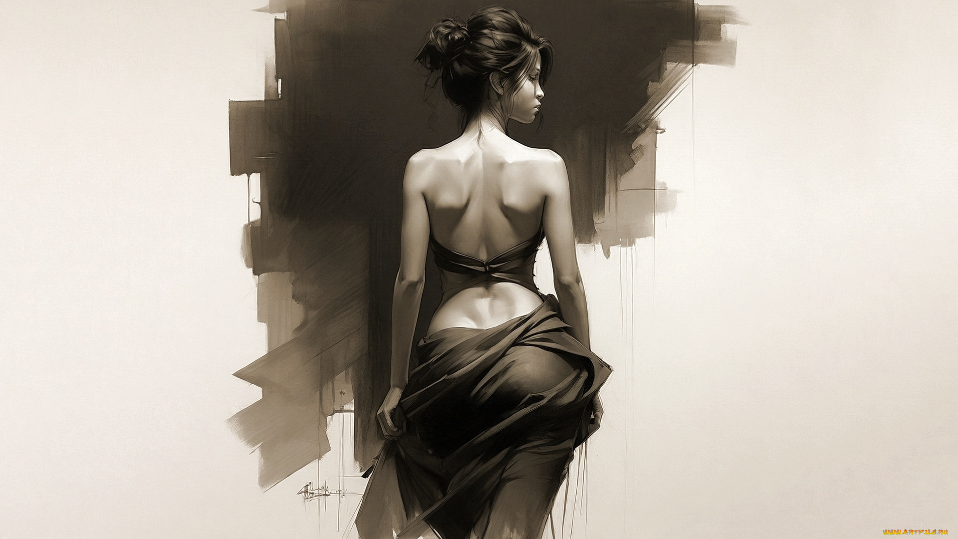 рисованное, люди, девушка, нейросеть