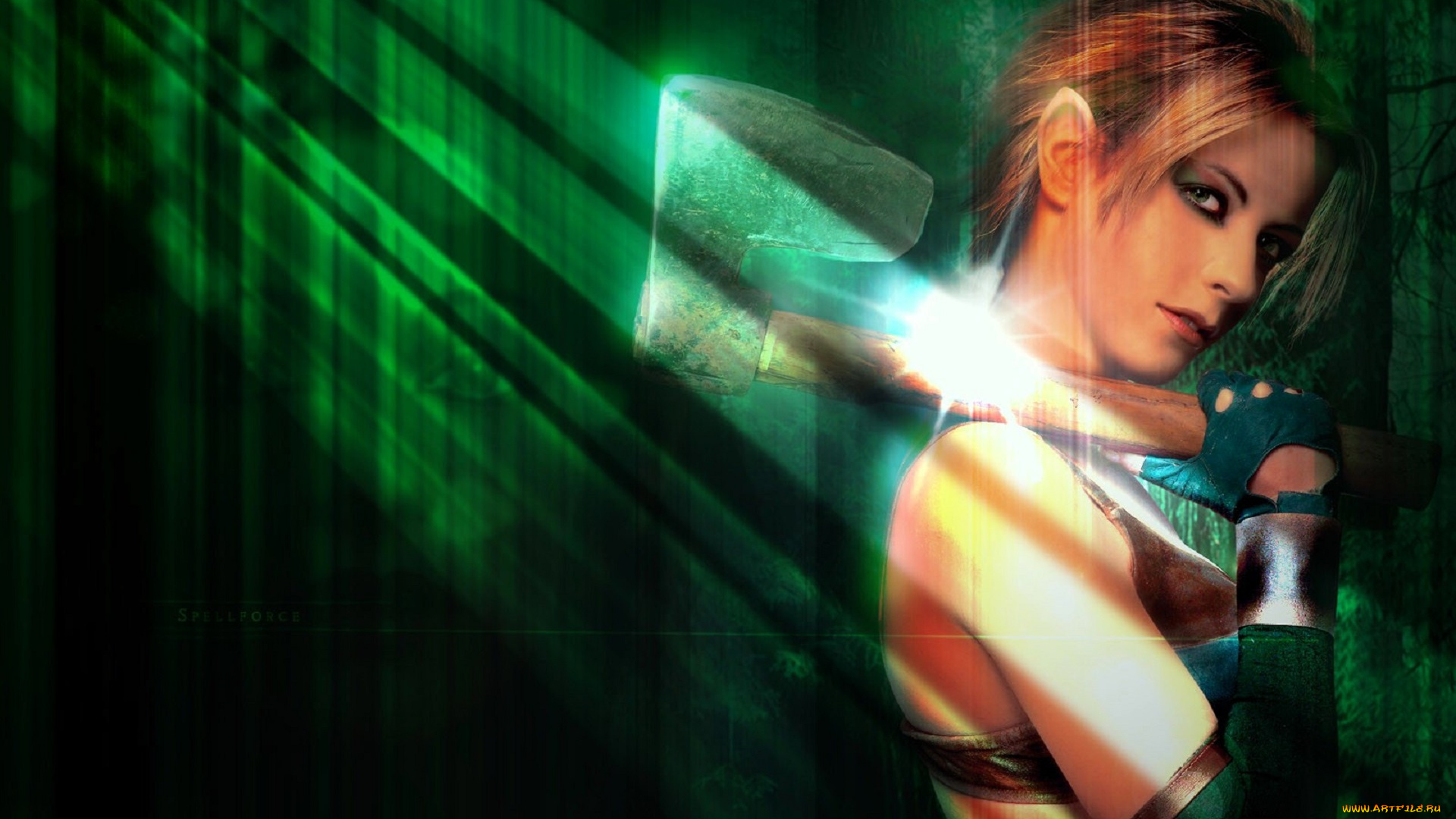 видео, игры, spellforce, , the, order, of, dawn, девушка, топор