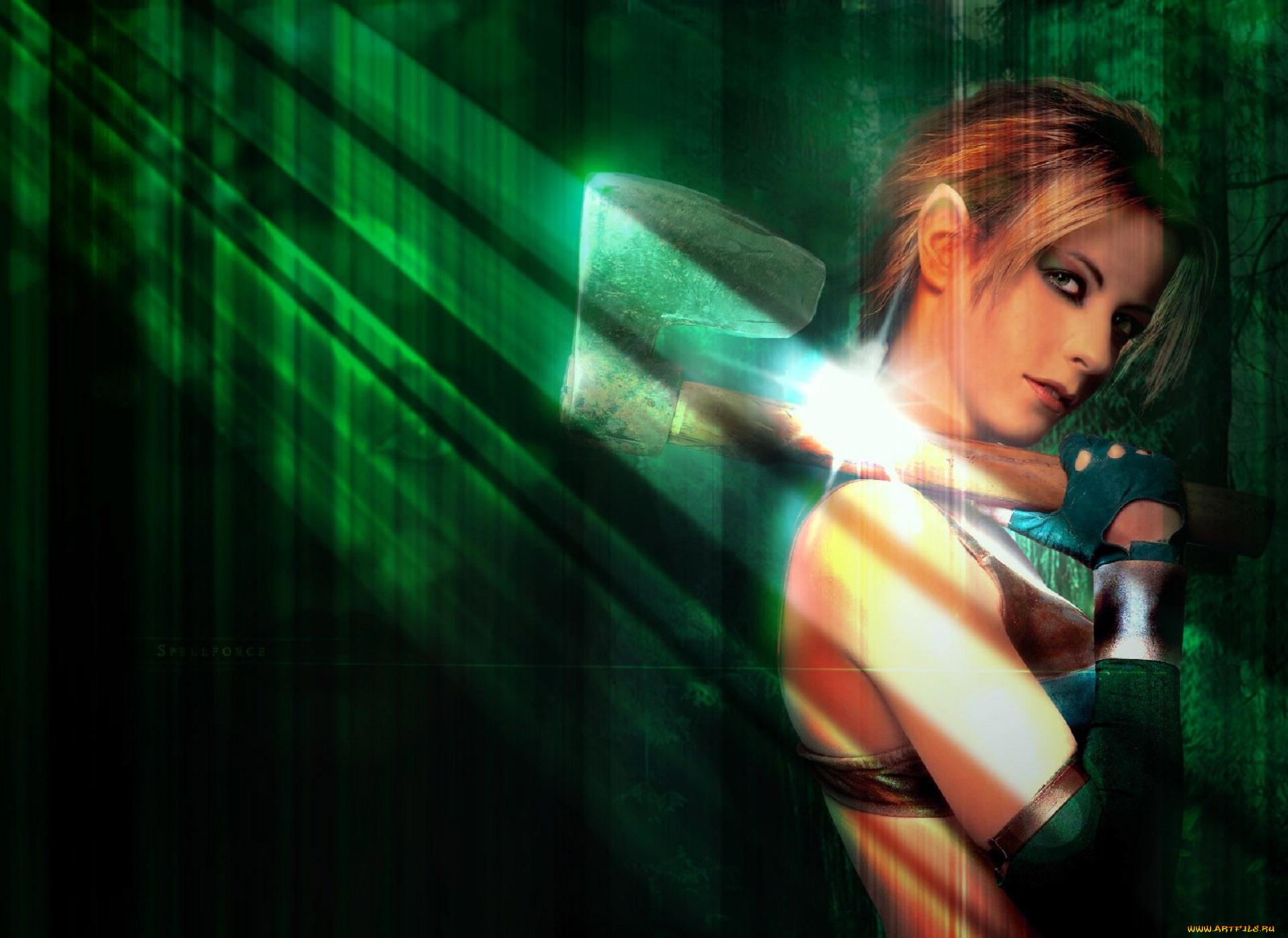 видео, игры, spellforce, , the, order, of, dawn, девушка, топор
