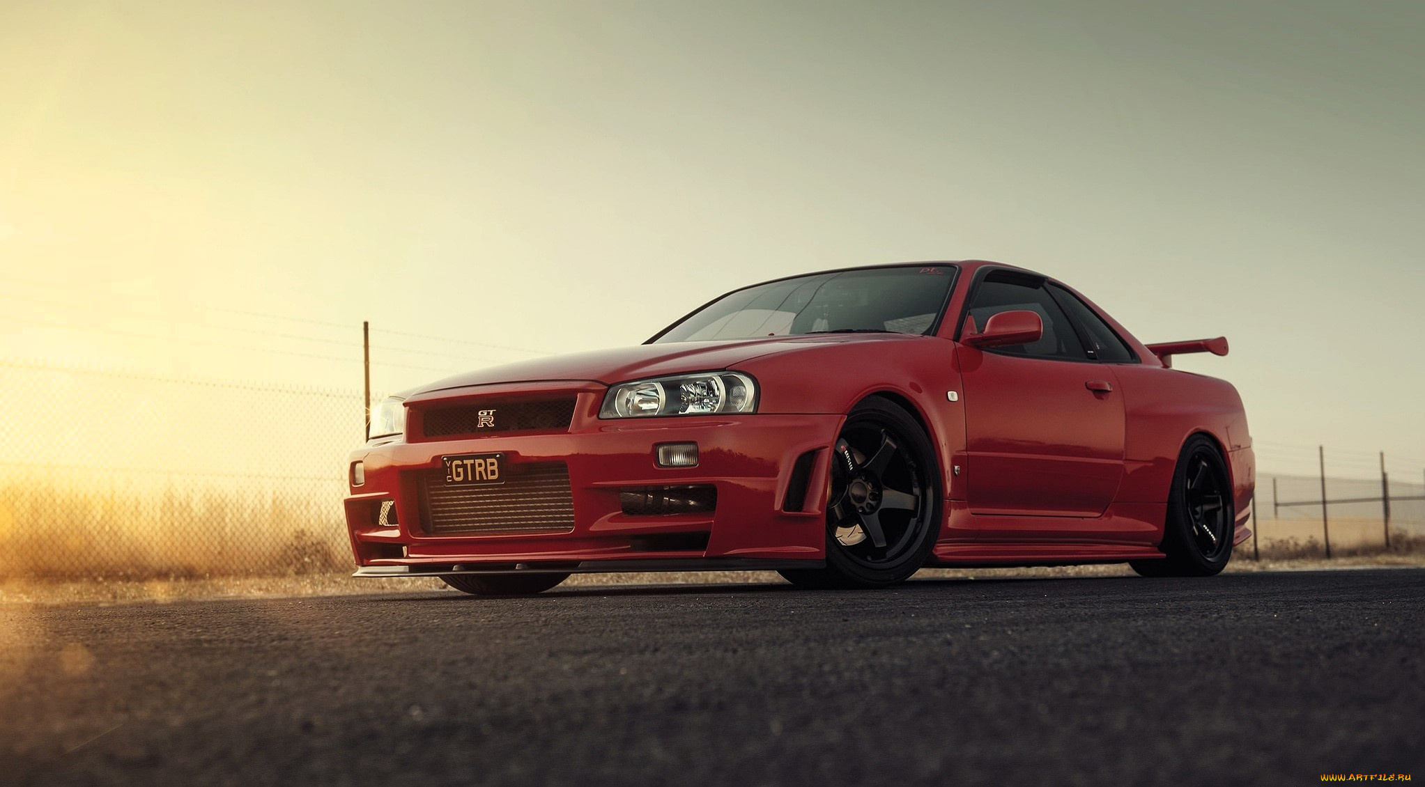 nissan, skyline, автомобили, nissan, datsun, красный, шоссе, закат