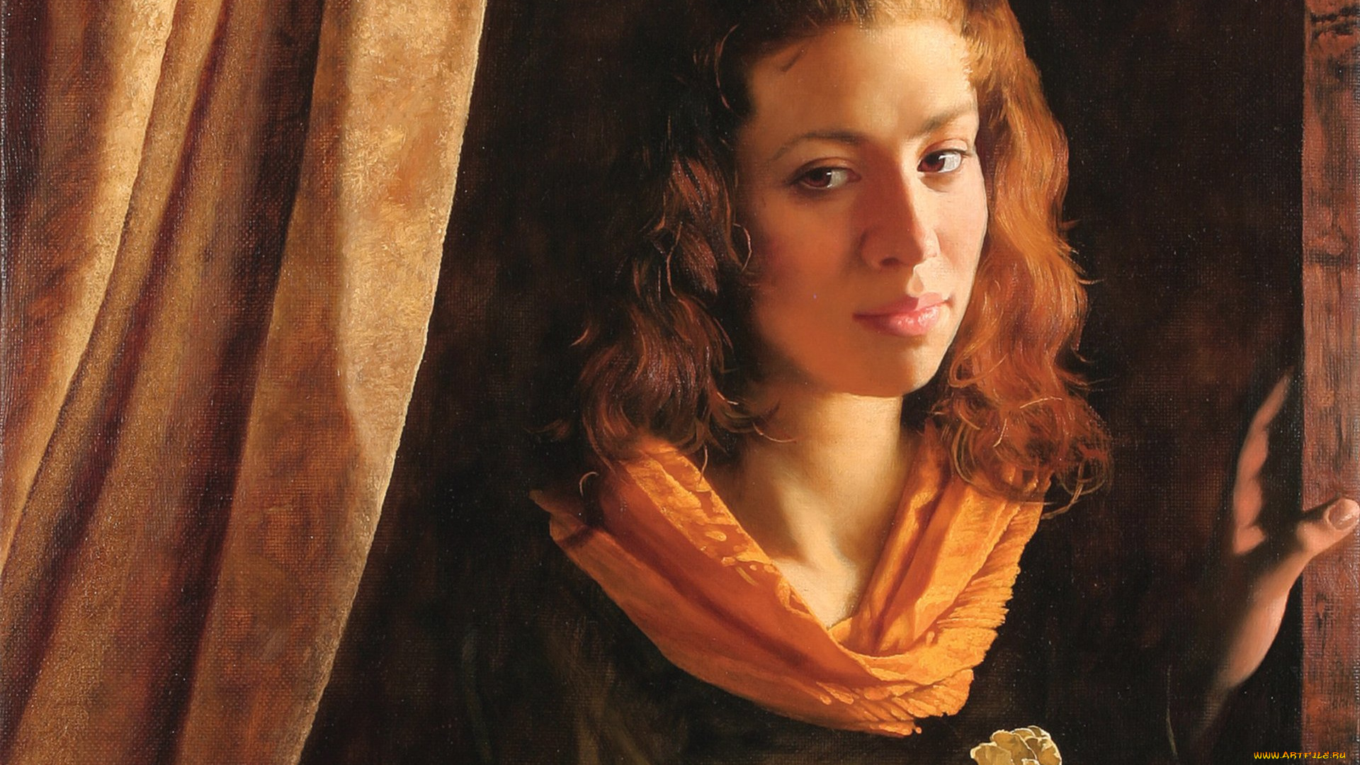 arsen, kurbanov, girl, with, small, flower, рисованные