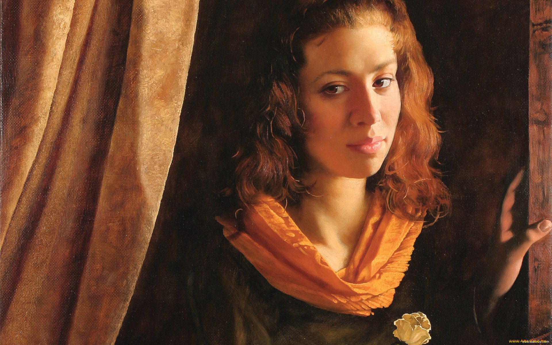 arsen, kurbanov, girl, with, small, flower, рисованные