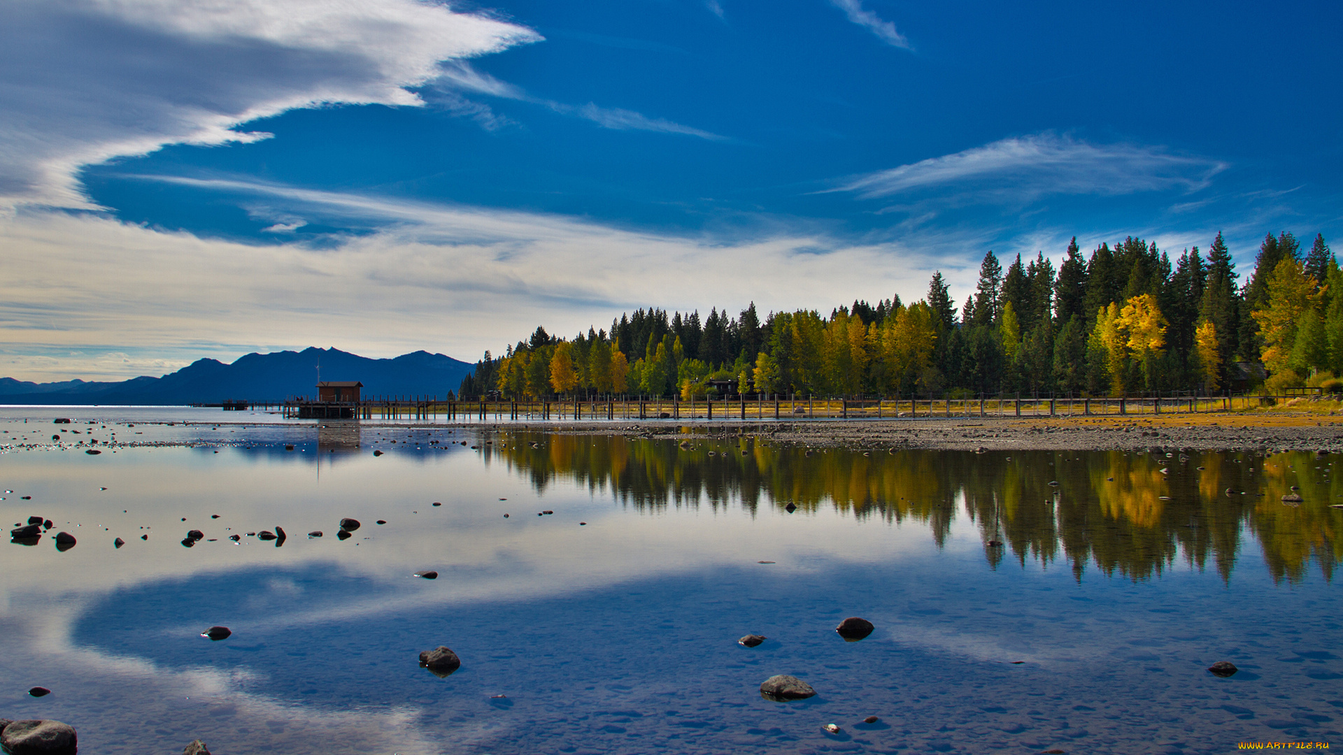 природа, реки, озера, озеро, пейзаж, деревья