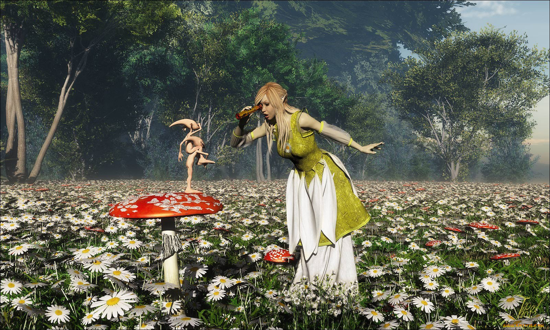 3д, графика, elves, эльфы, фея