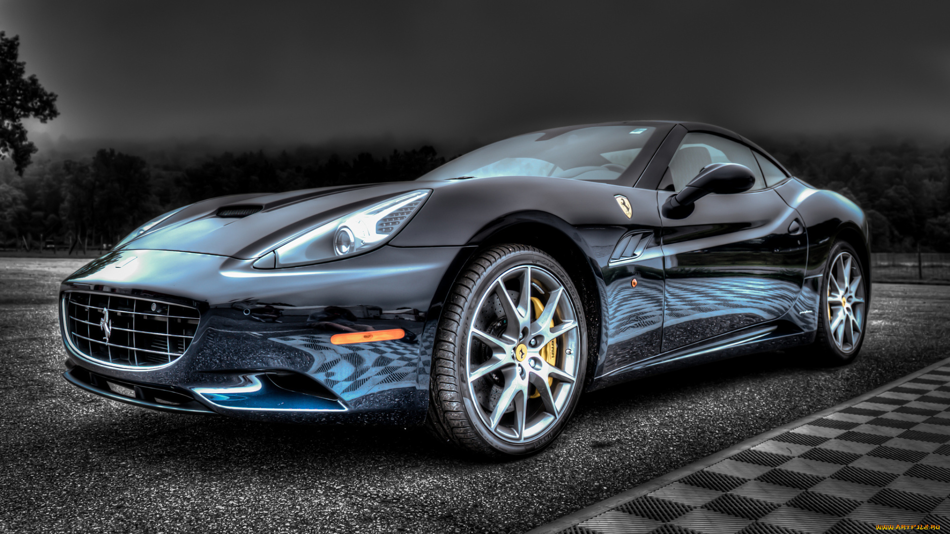 автомобили, ferrari, асфальт, hdr